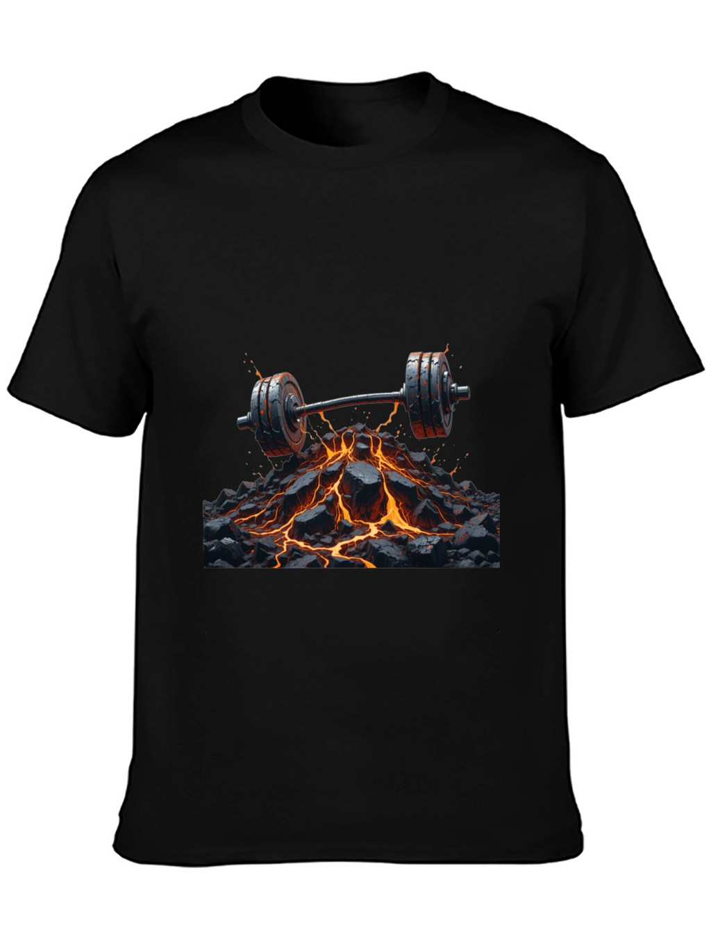 Lava Barbell Black T-Shirt: Fiery Fitness