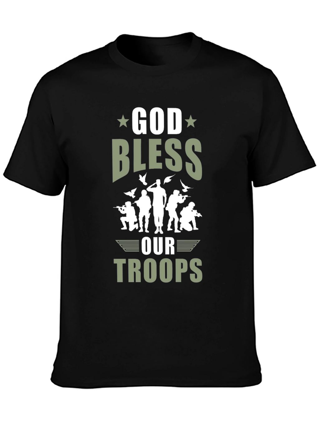 God Bless Our Troops Graphic T-Shirt