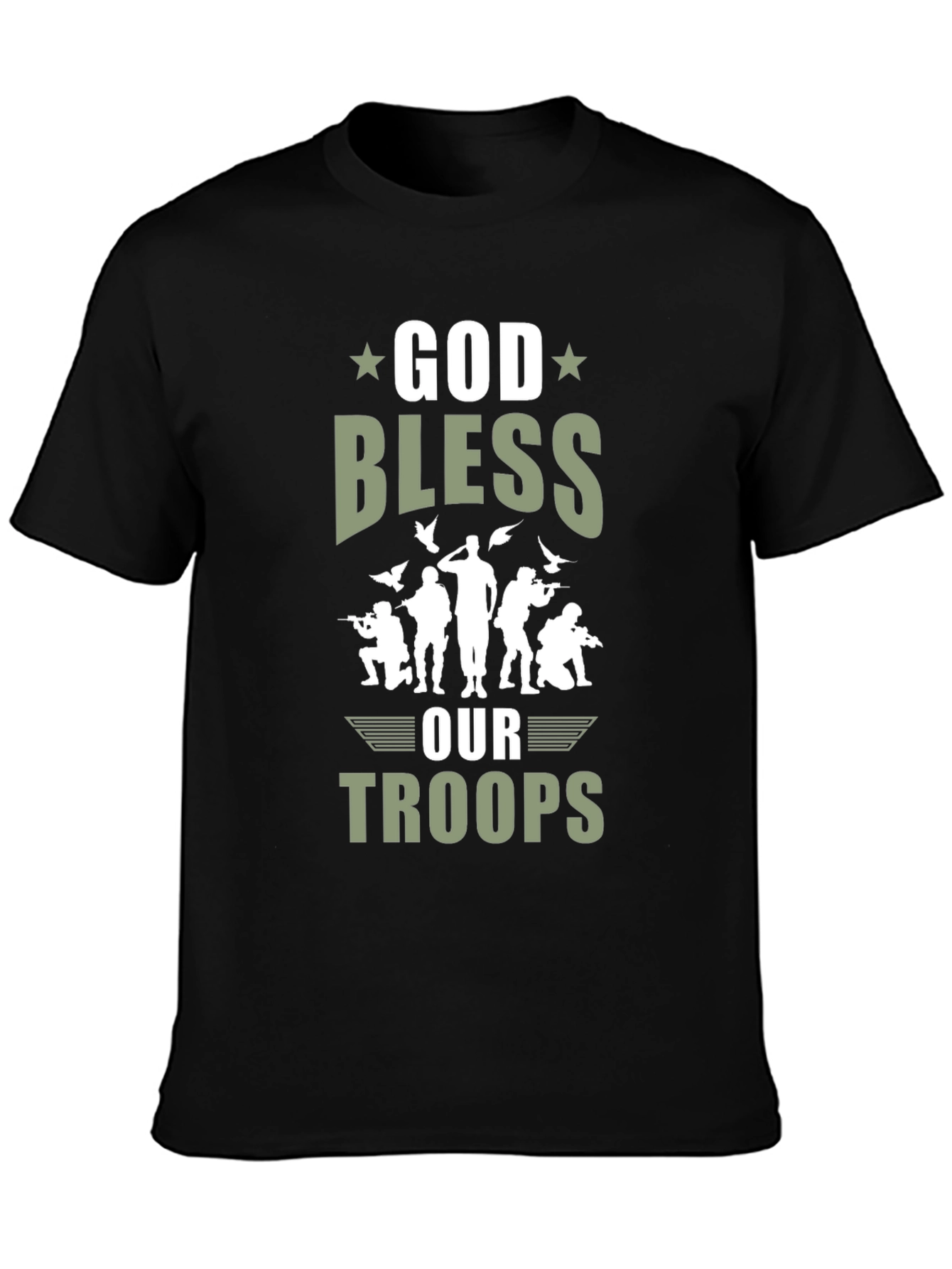 God Bless Our Troops Graphic T-Shirt