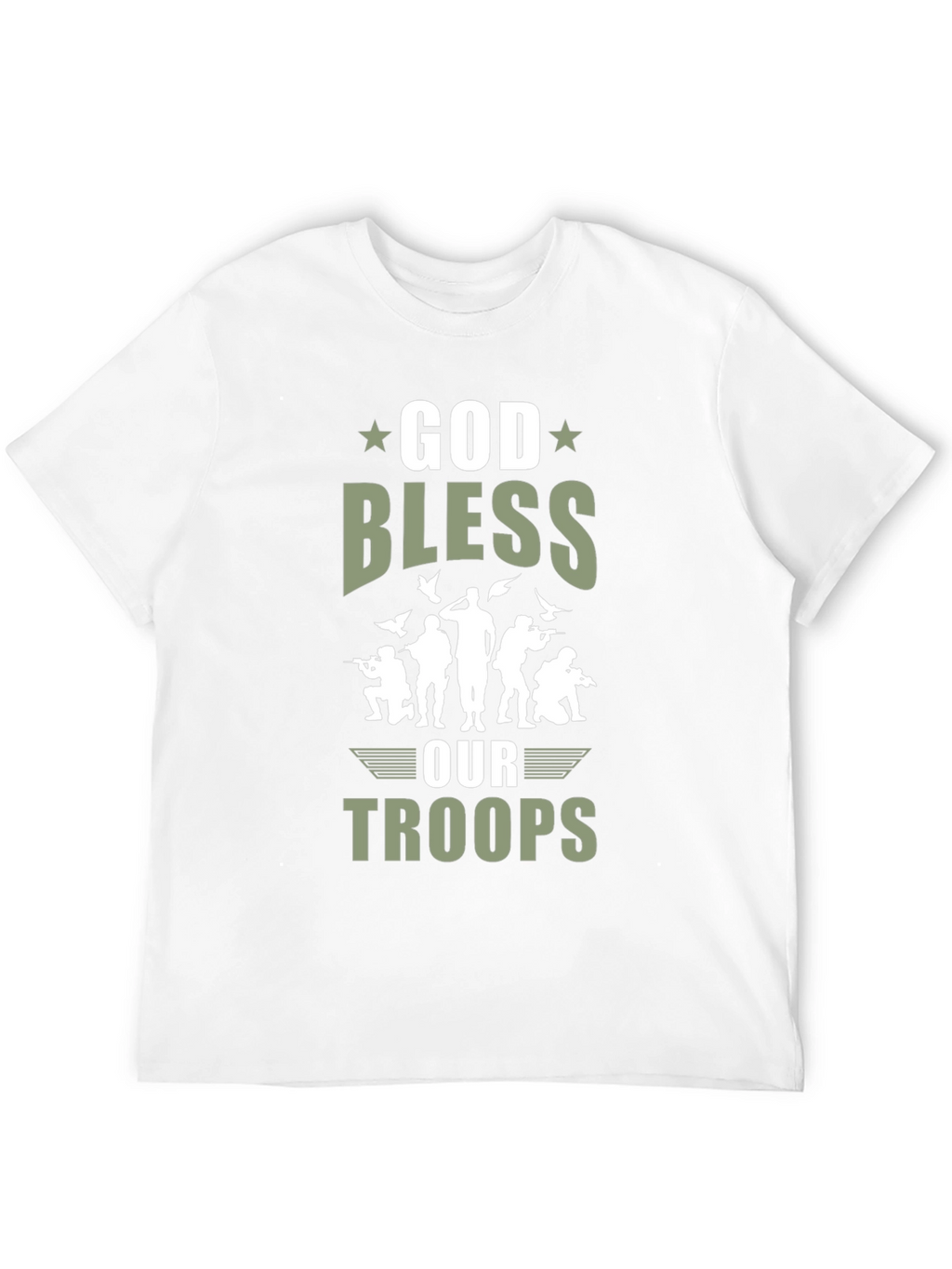 God Bless Our Troops Graphic T-Shirt
