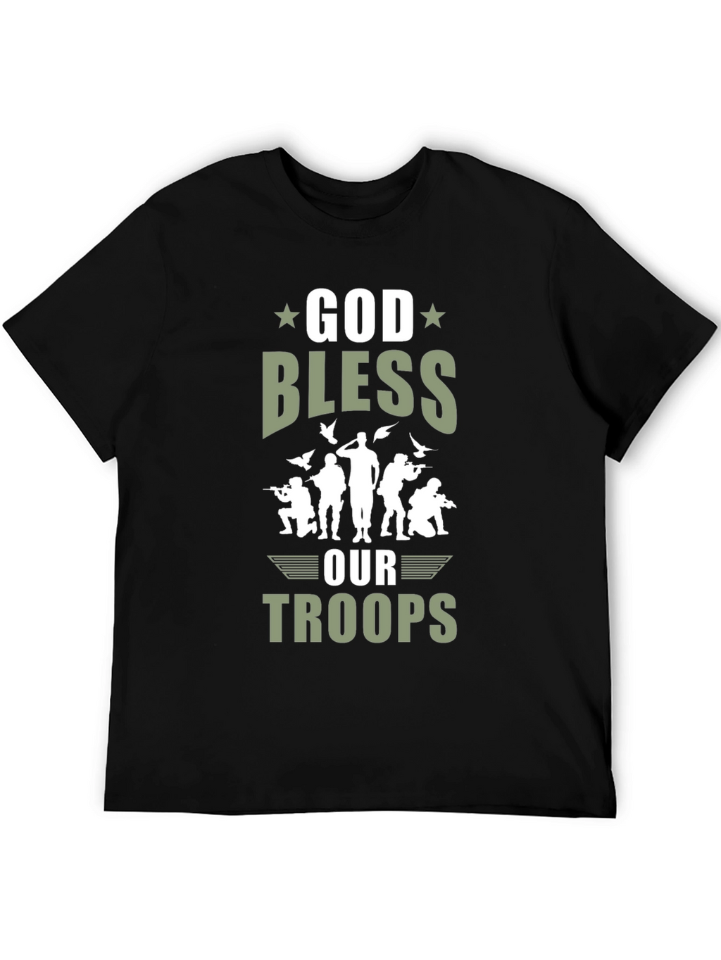 God Bless Our Troops Graphic T-Shirt