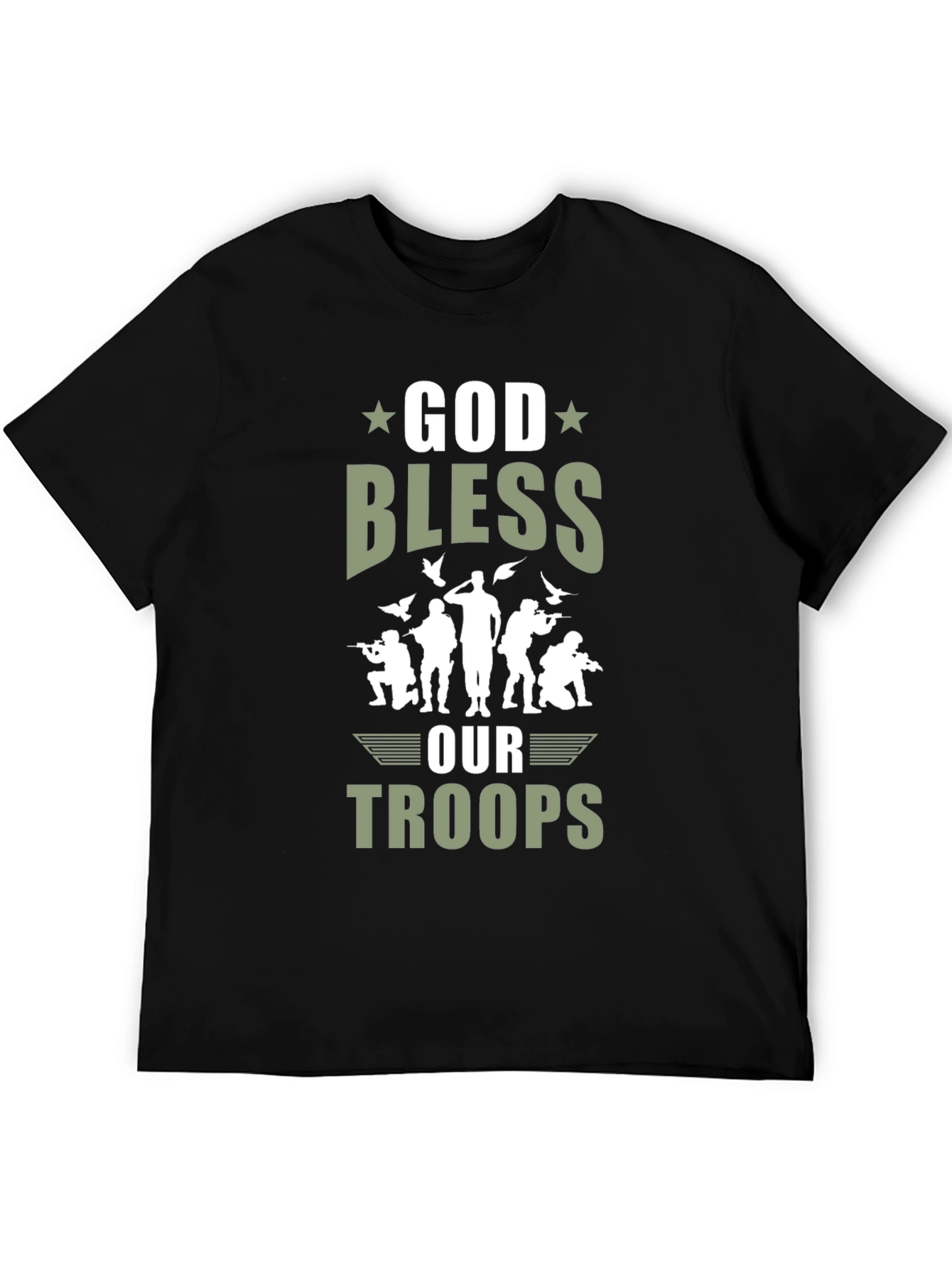 God Bless Our Troops Graphic T-Shirt