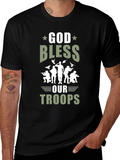 God Bless Our Troops Graphic T-Shirt