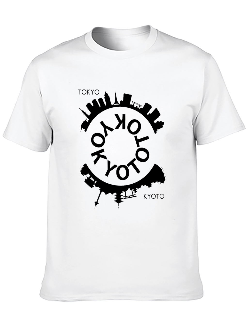 Tokyo Kyoto Skyline Black Graphic Tee