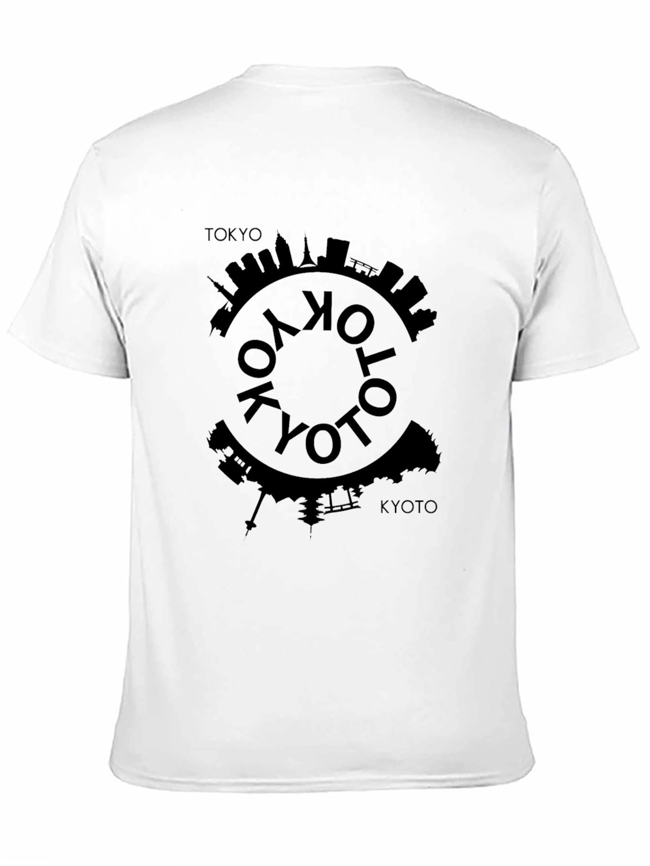 Tokyo Kyoto Skyline Black Graphic Tee