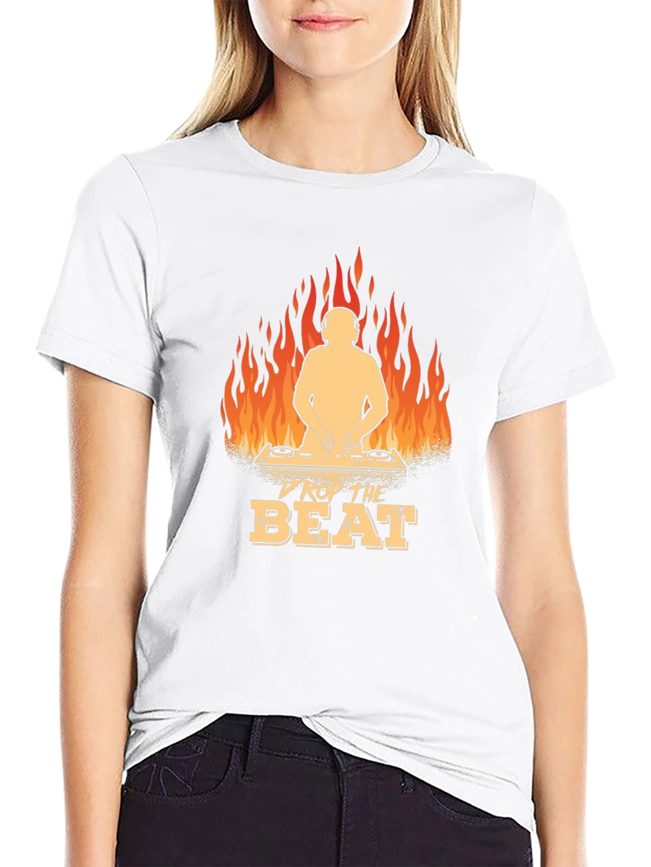 DJ Drop The Beat Graphic Black T-Shirt