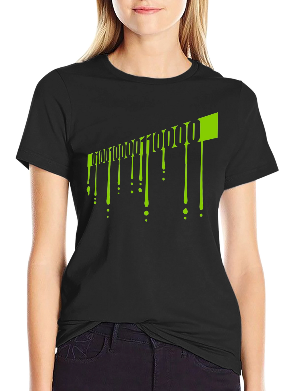 Binary Code Drip Graphic Tee