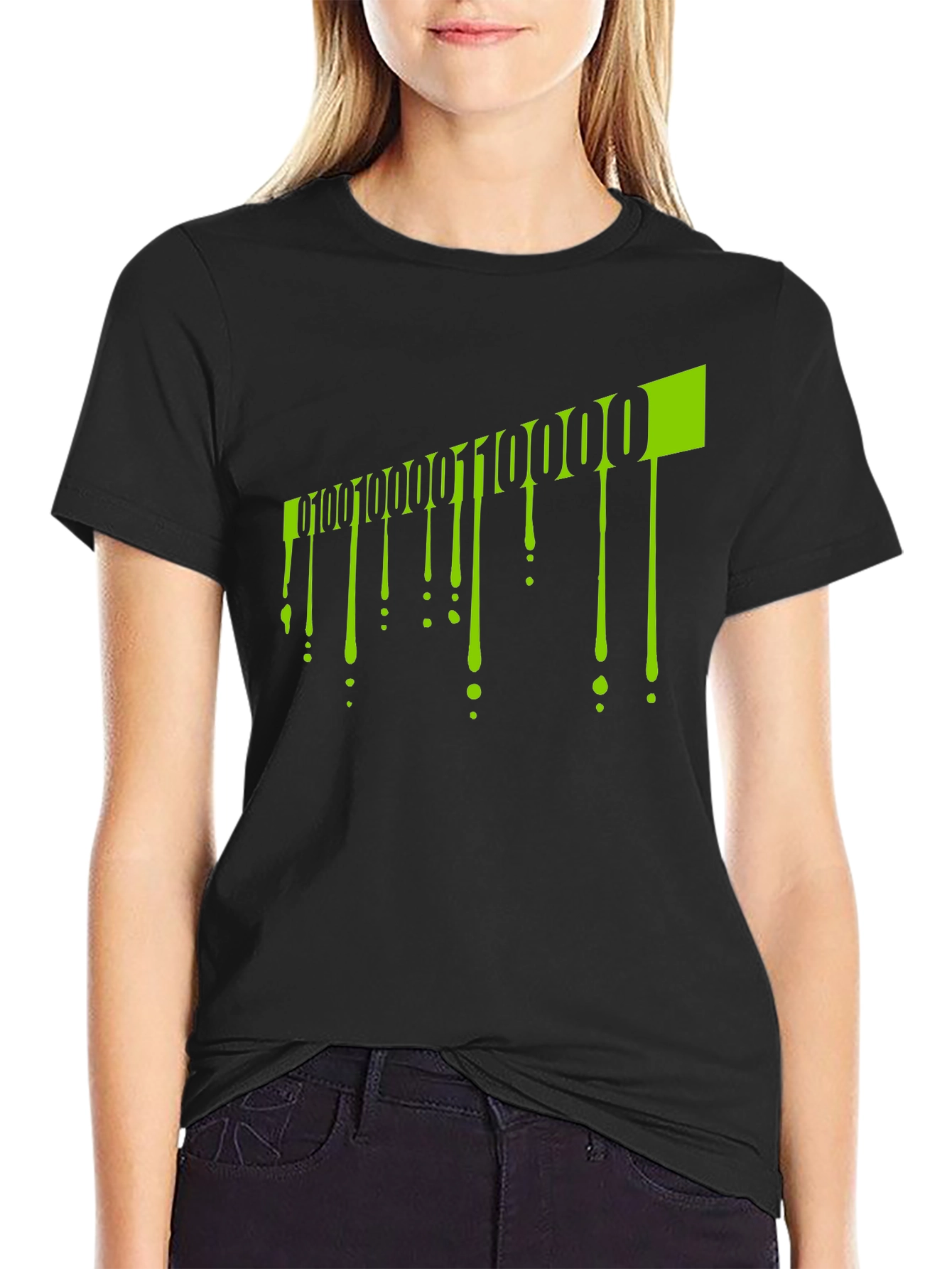 Binary Code Drip Graphic Tee