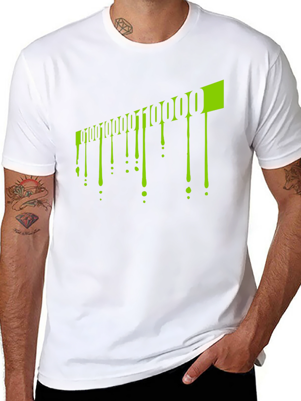 Binary Code Drip Graphic Tee