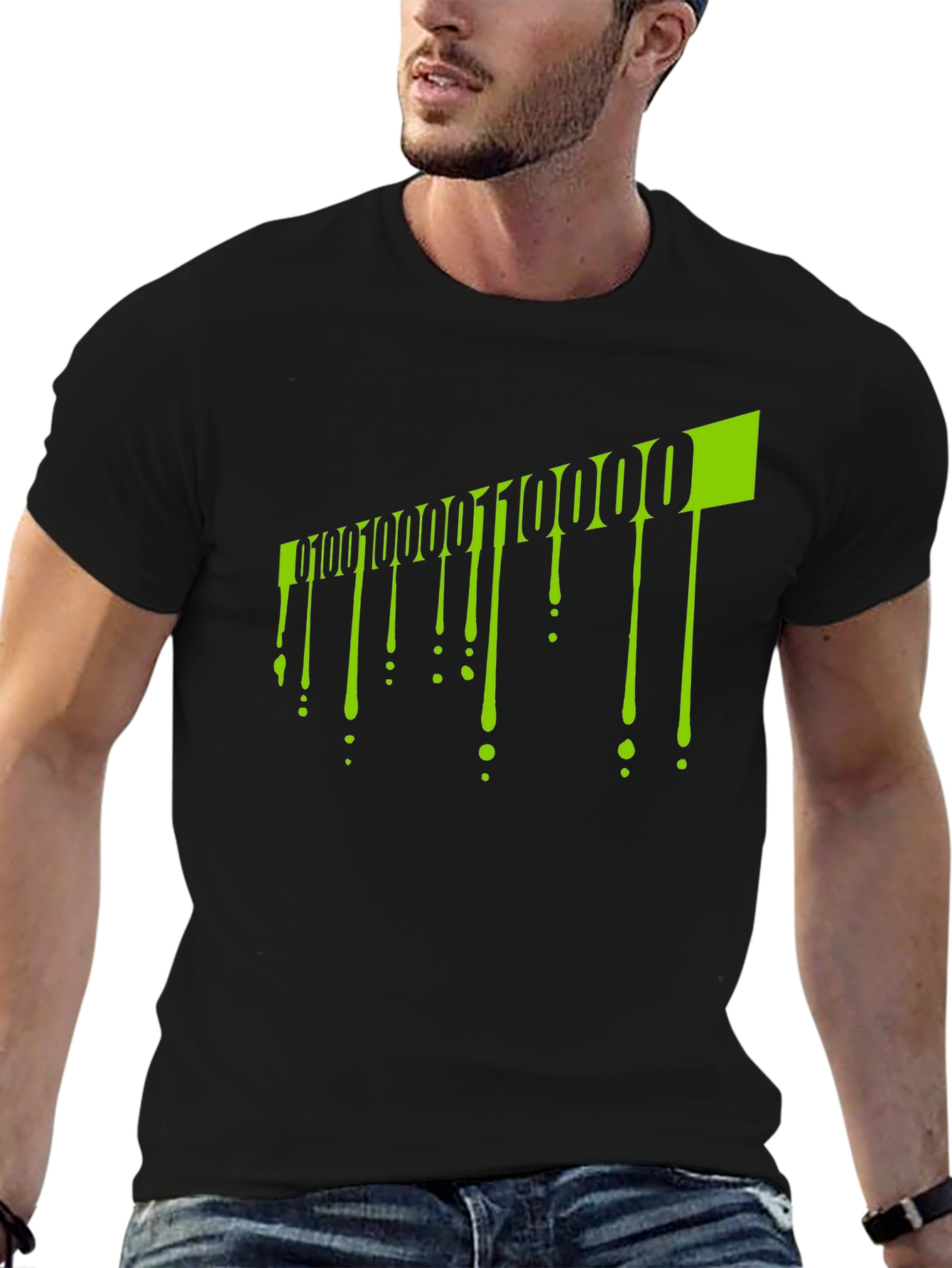Binary Code Drip Graphic Tee