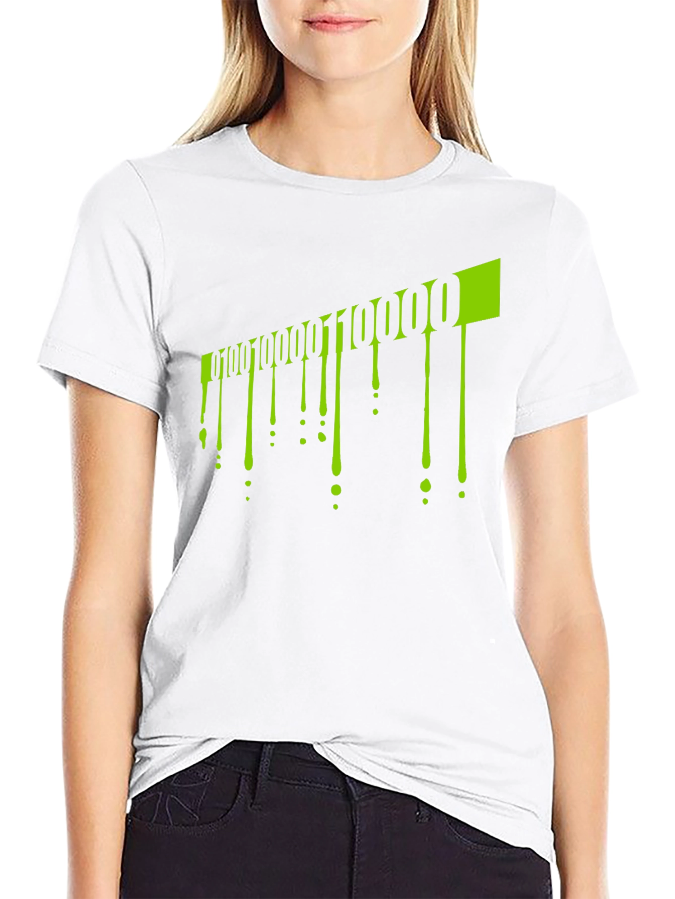 Binary Code Drip Graphic Tee
