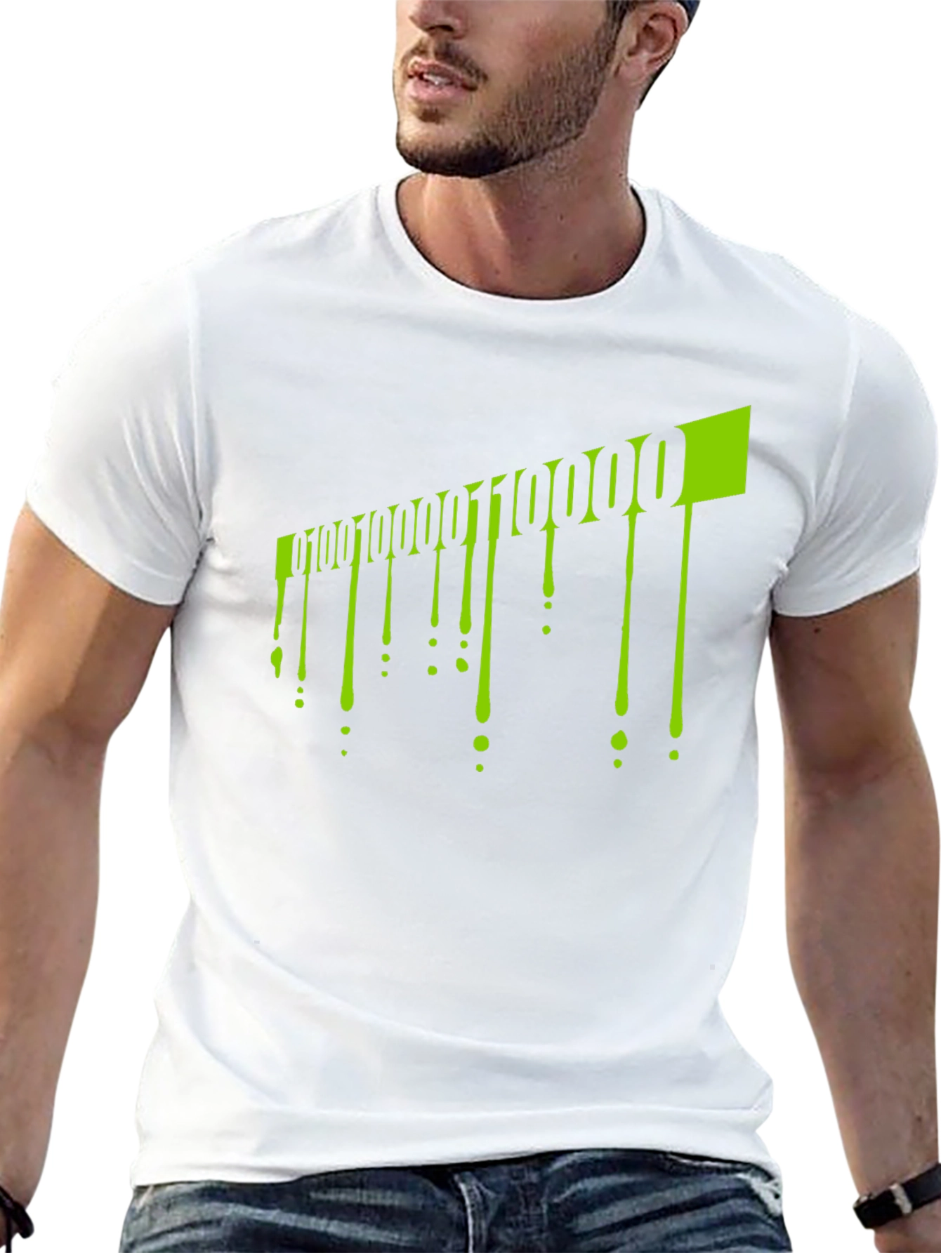 Binary Code Drip Graphic Tee
