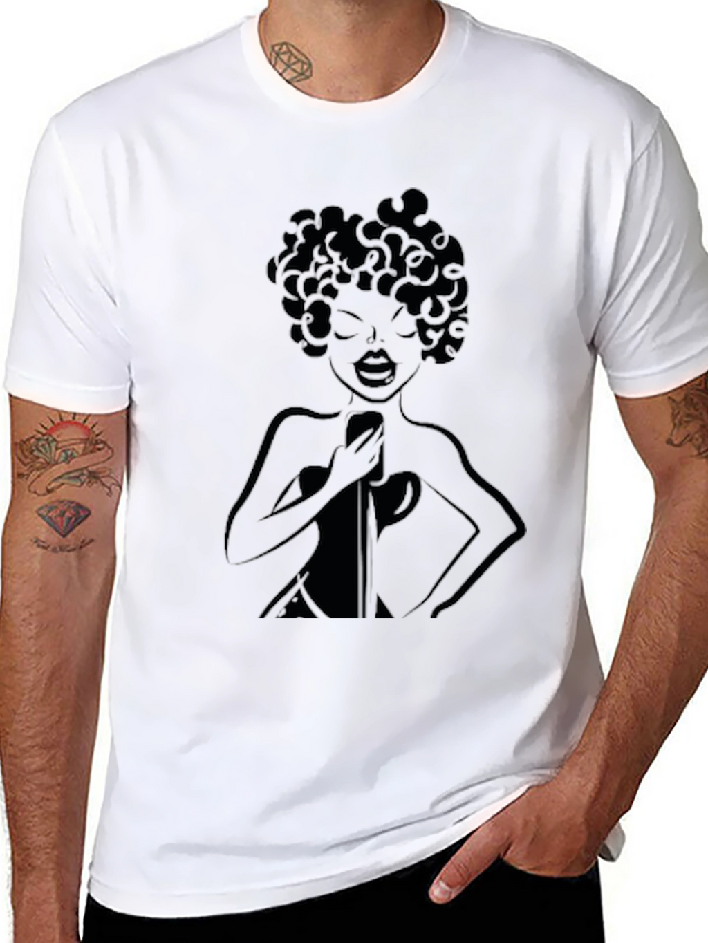 Retro Singer Black T-Shirt