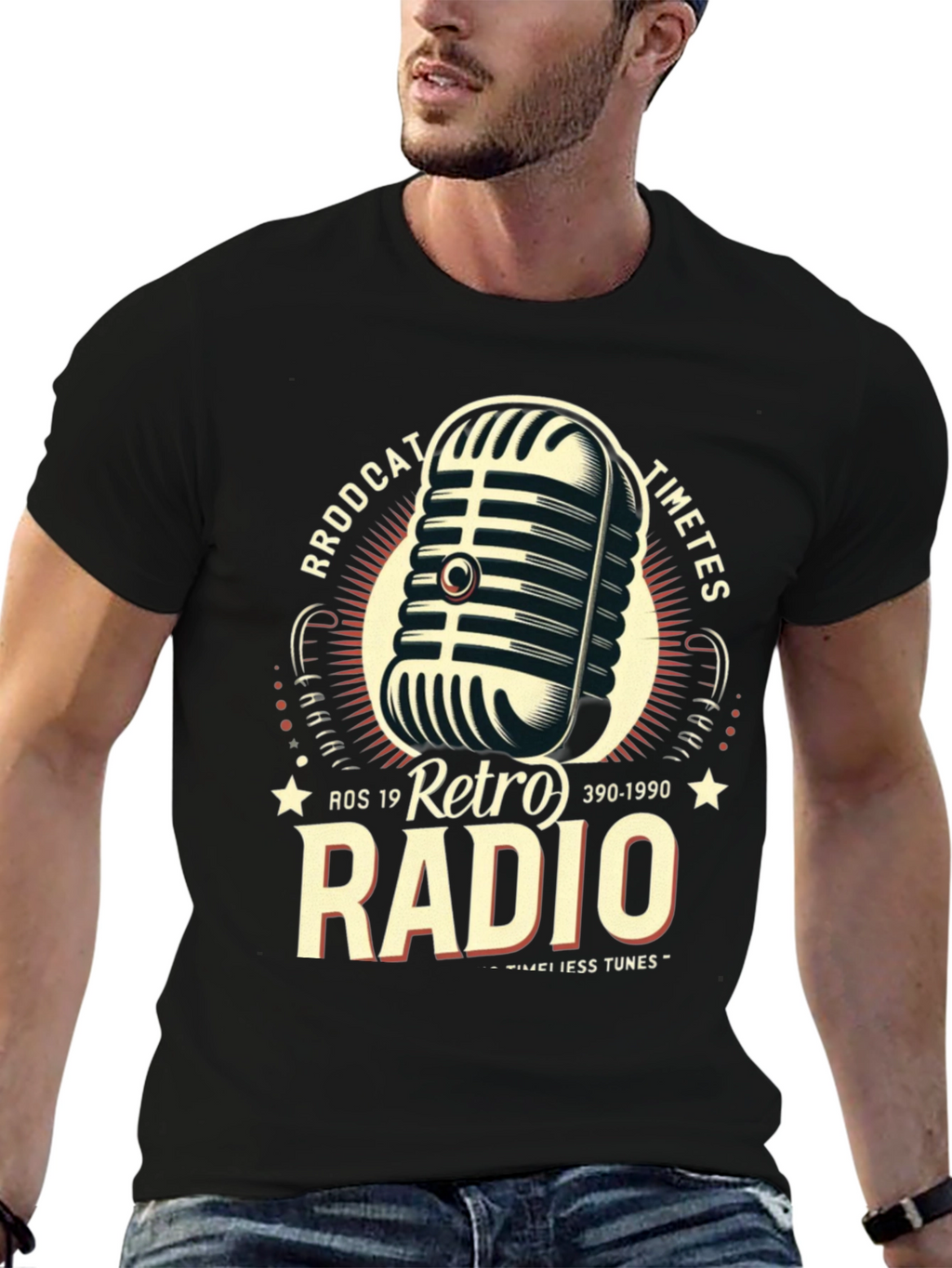 Retro Radio Broadcast Graphic T-Shirt