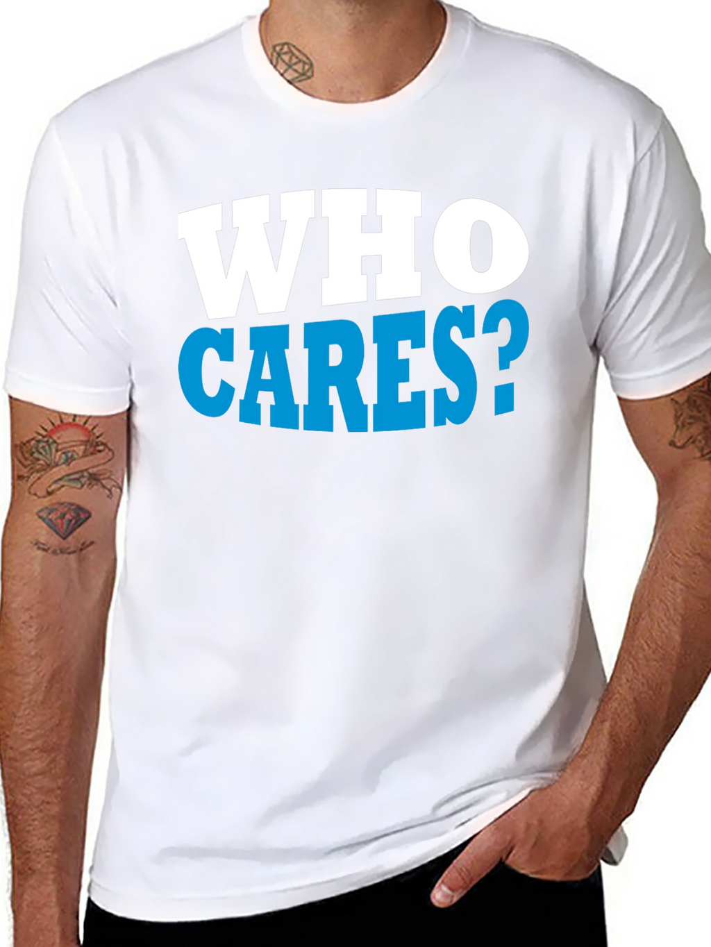 Who Cares? Graphic Print Black T-Shirt