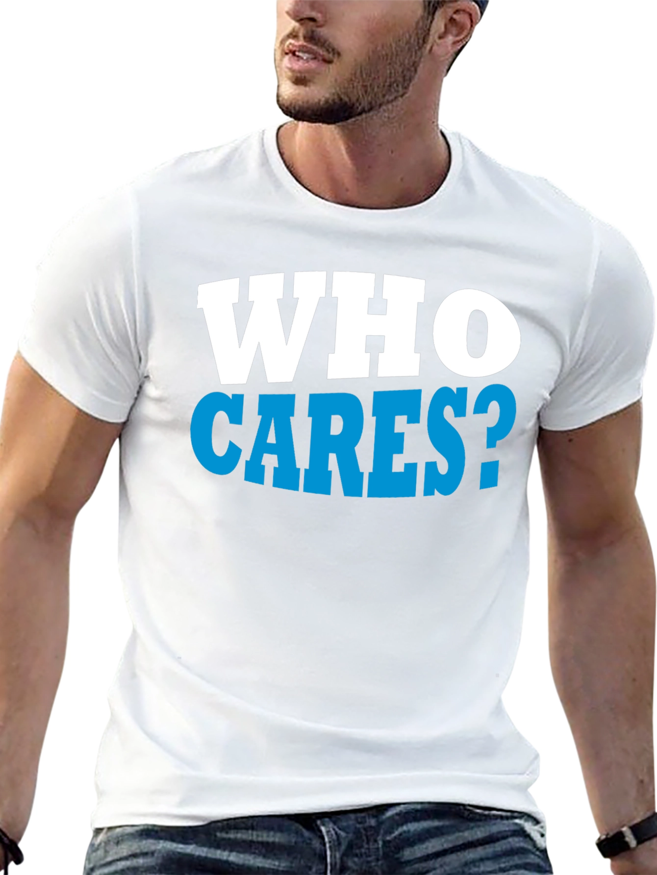 Who Cares? Graphic Print Black T-Shirt