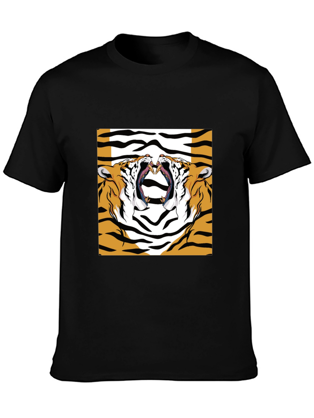 Bold Tiger Graphic Print Black T-Shirt