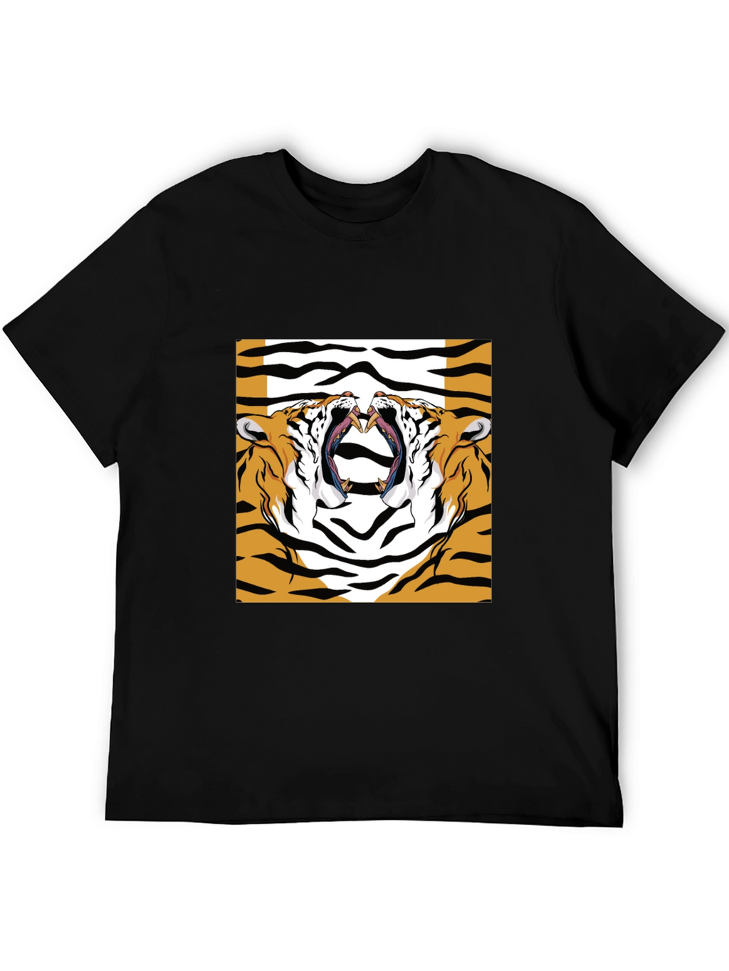 Bold Tiger Graphic Print Black T-Shirt