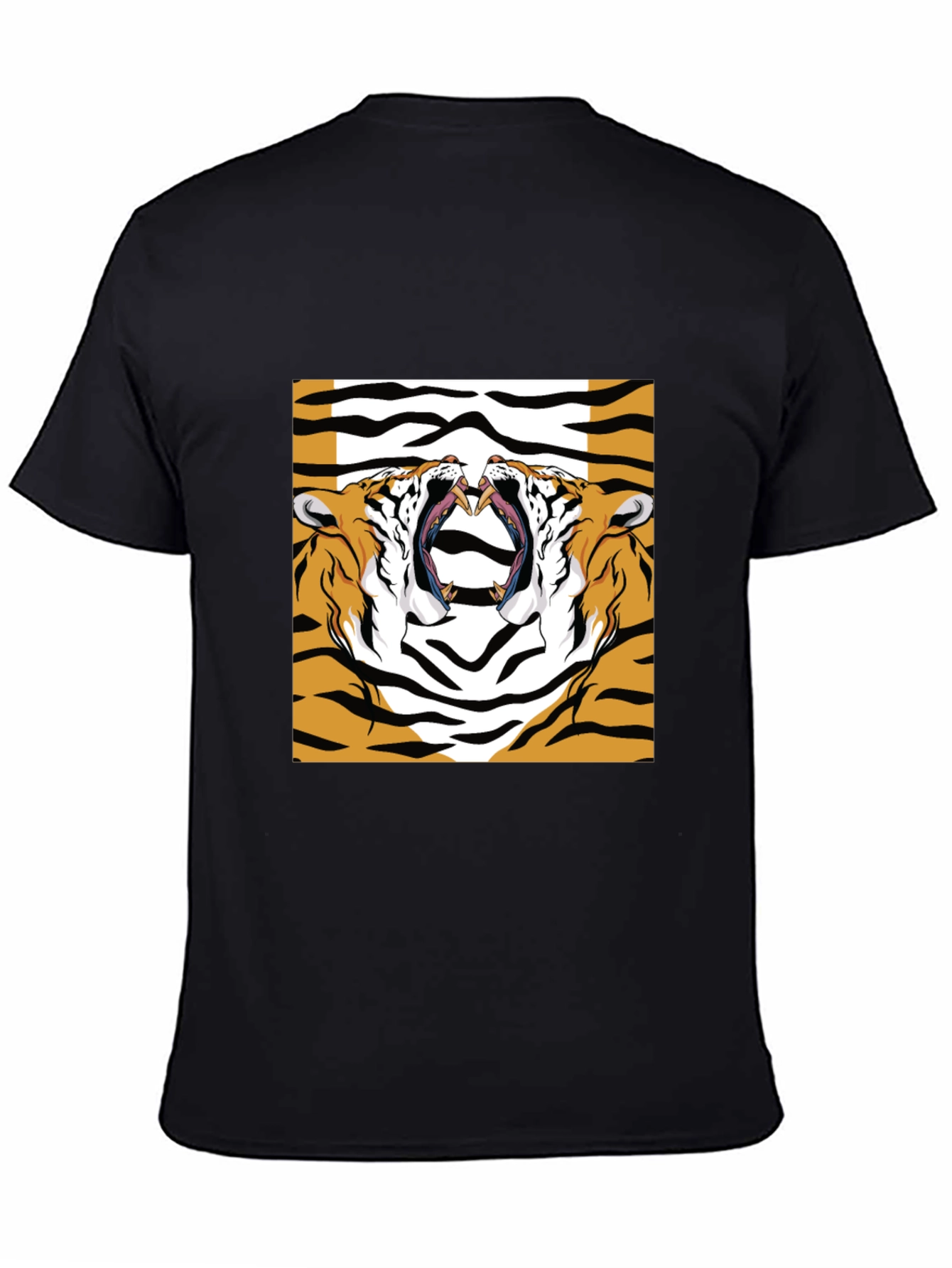 Bold Tiger Graphic Print Black T-Shirt