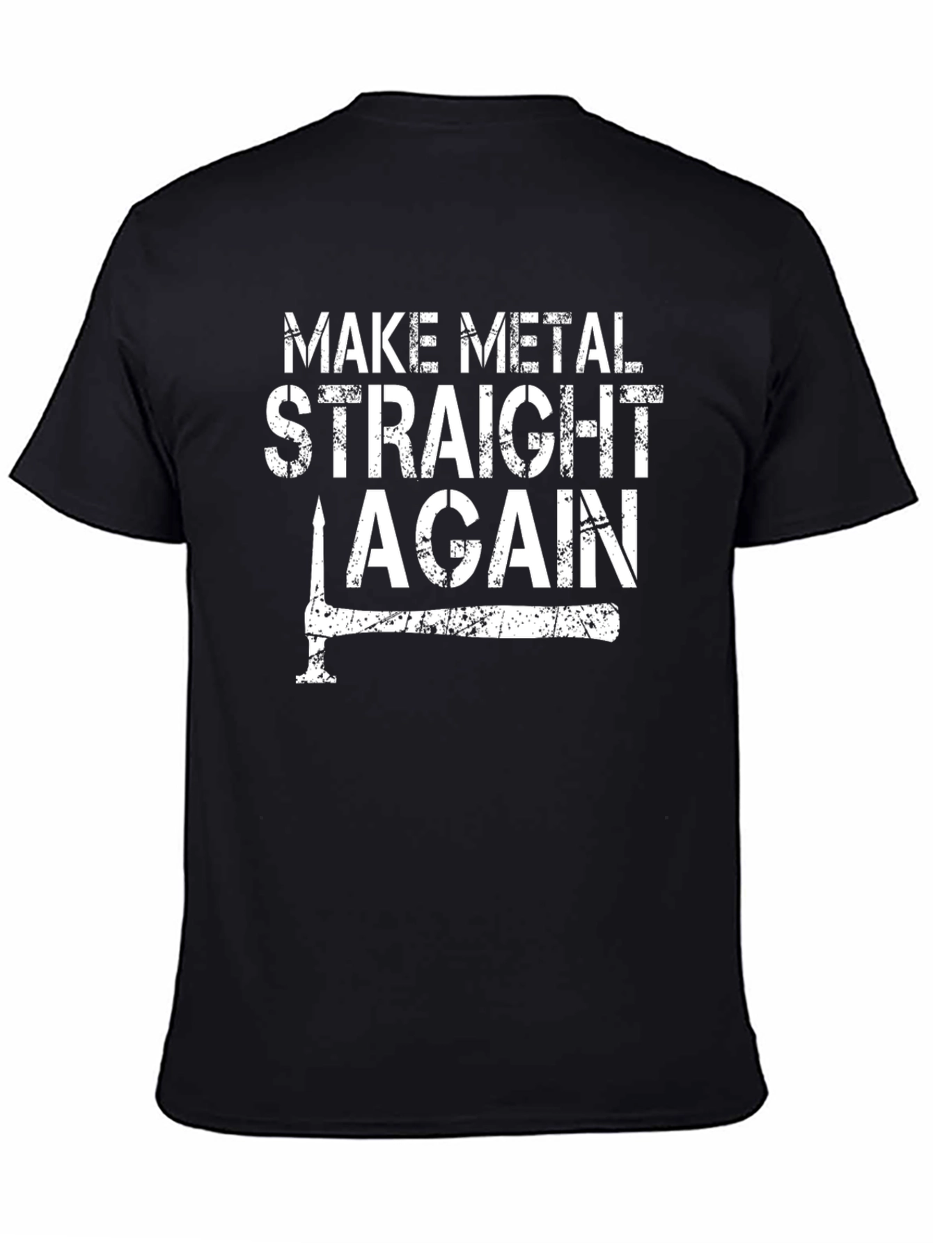 Make Metal Straight Again Funny Black T-Shirt
