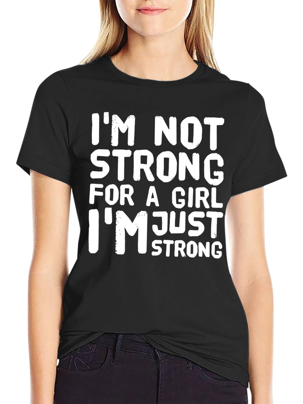 Strong Woman Graphic T-Shirt - Black