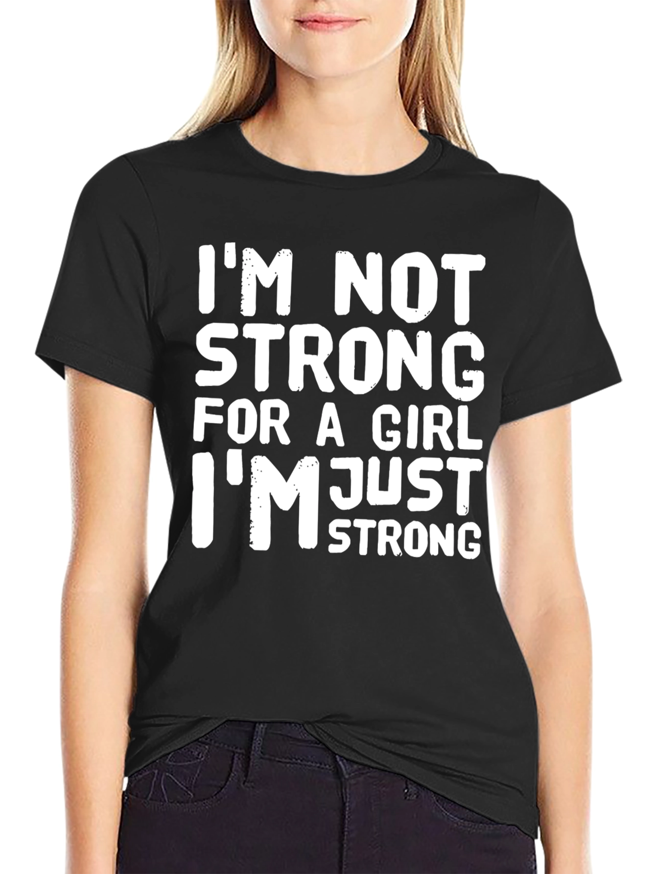 Strong Woman Graphic T-Shirt - Black
