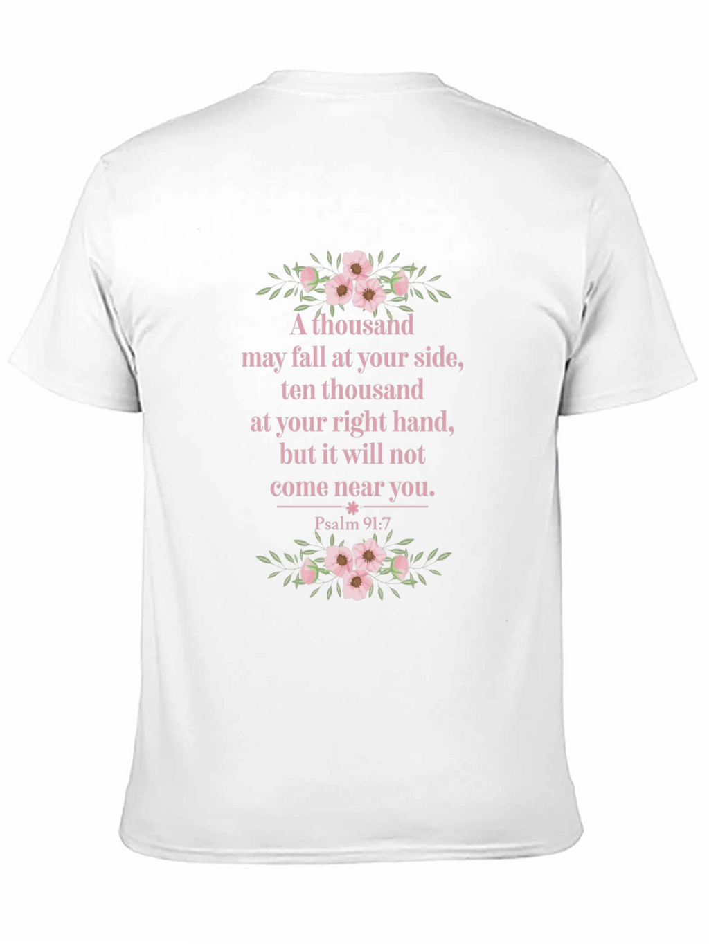 Floral Psalm 91:7 Graphic T-Shirt