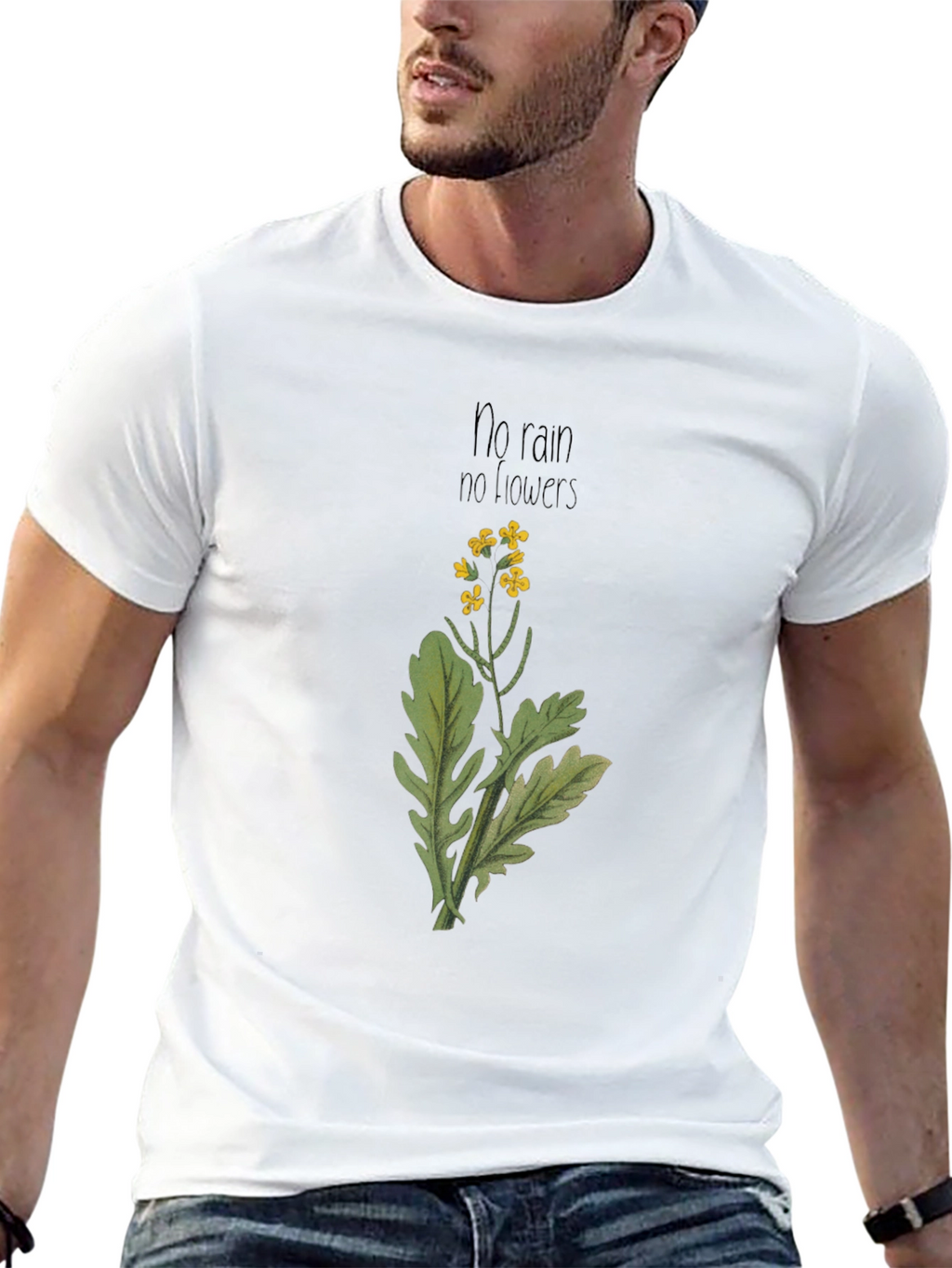 No Rain No Flowers Black Graphic Tee