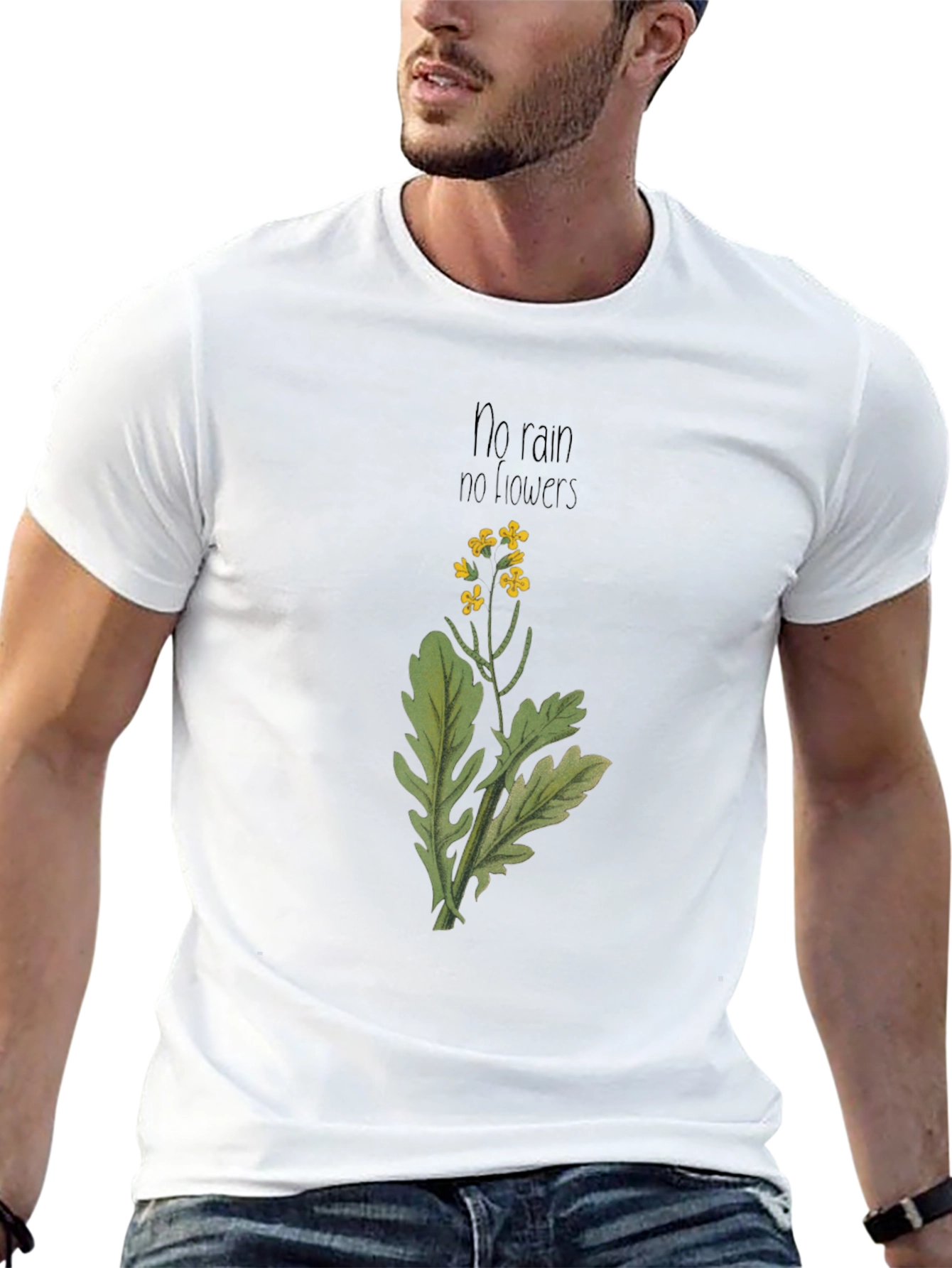 No Rain No Flowers Black Graphic Tee
