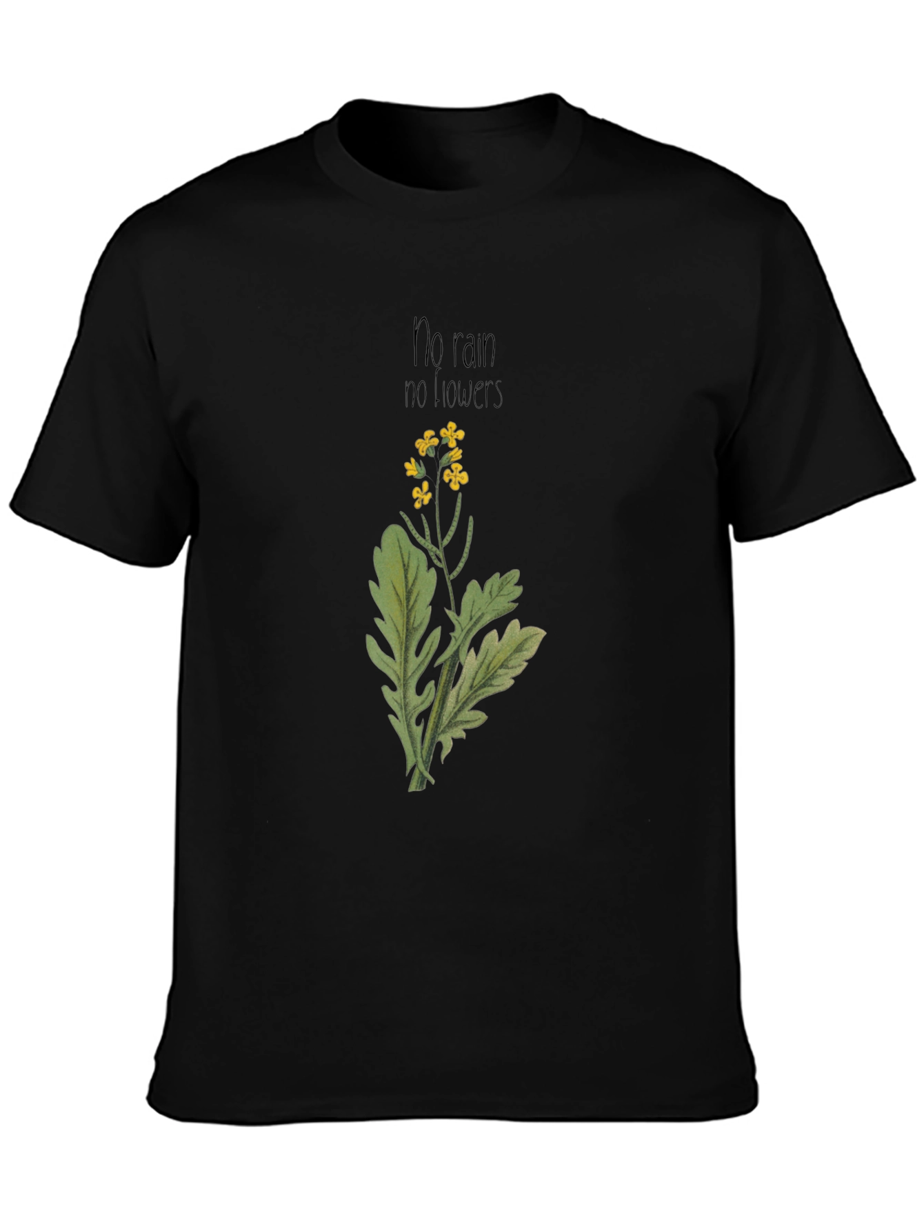 No Rain No Flowers Black Graphic Tee