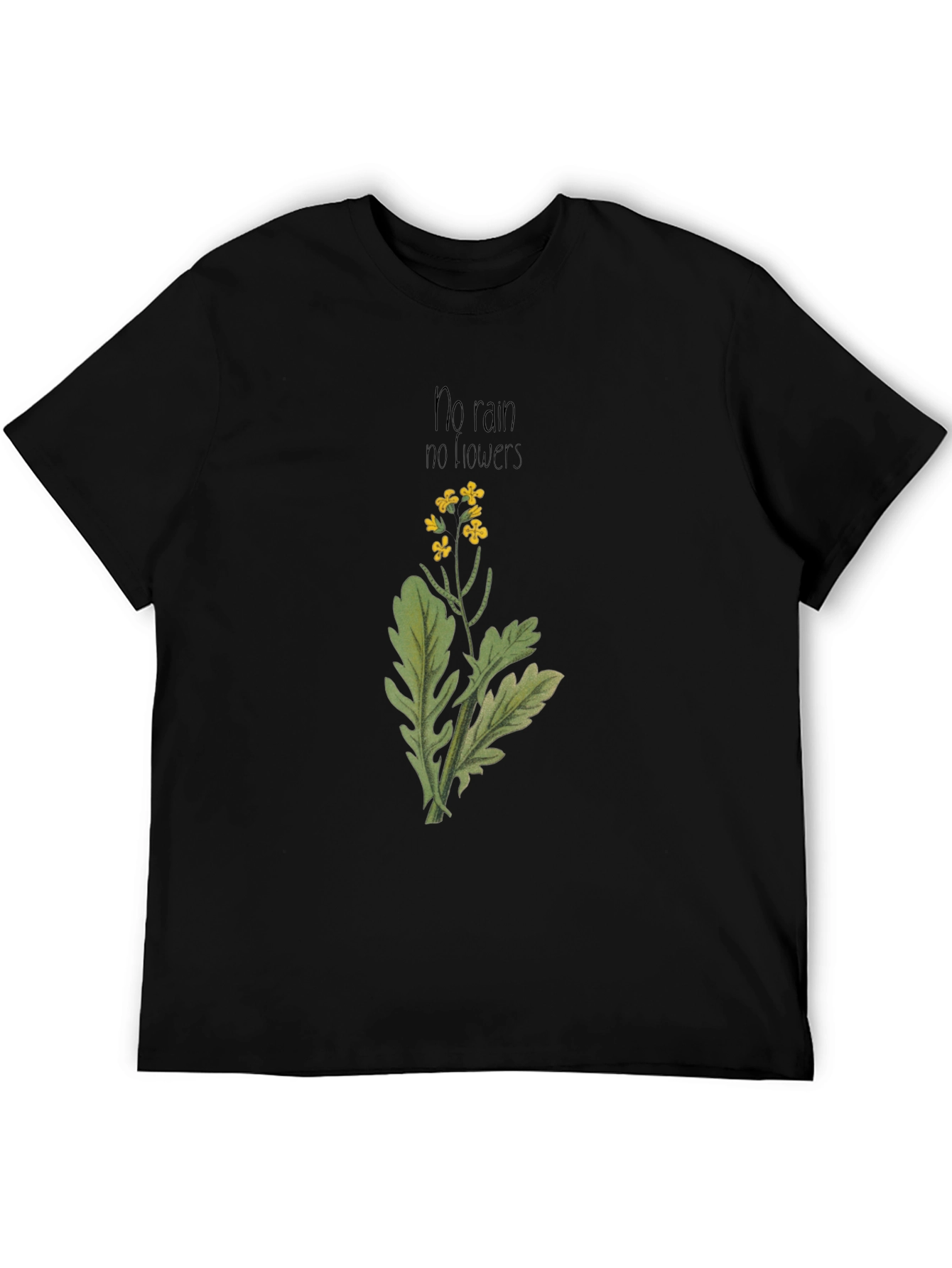 No Rain No Flowers Black Graphic Tee