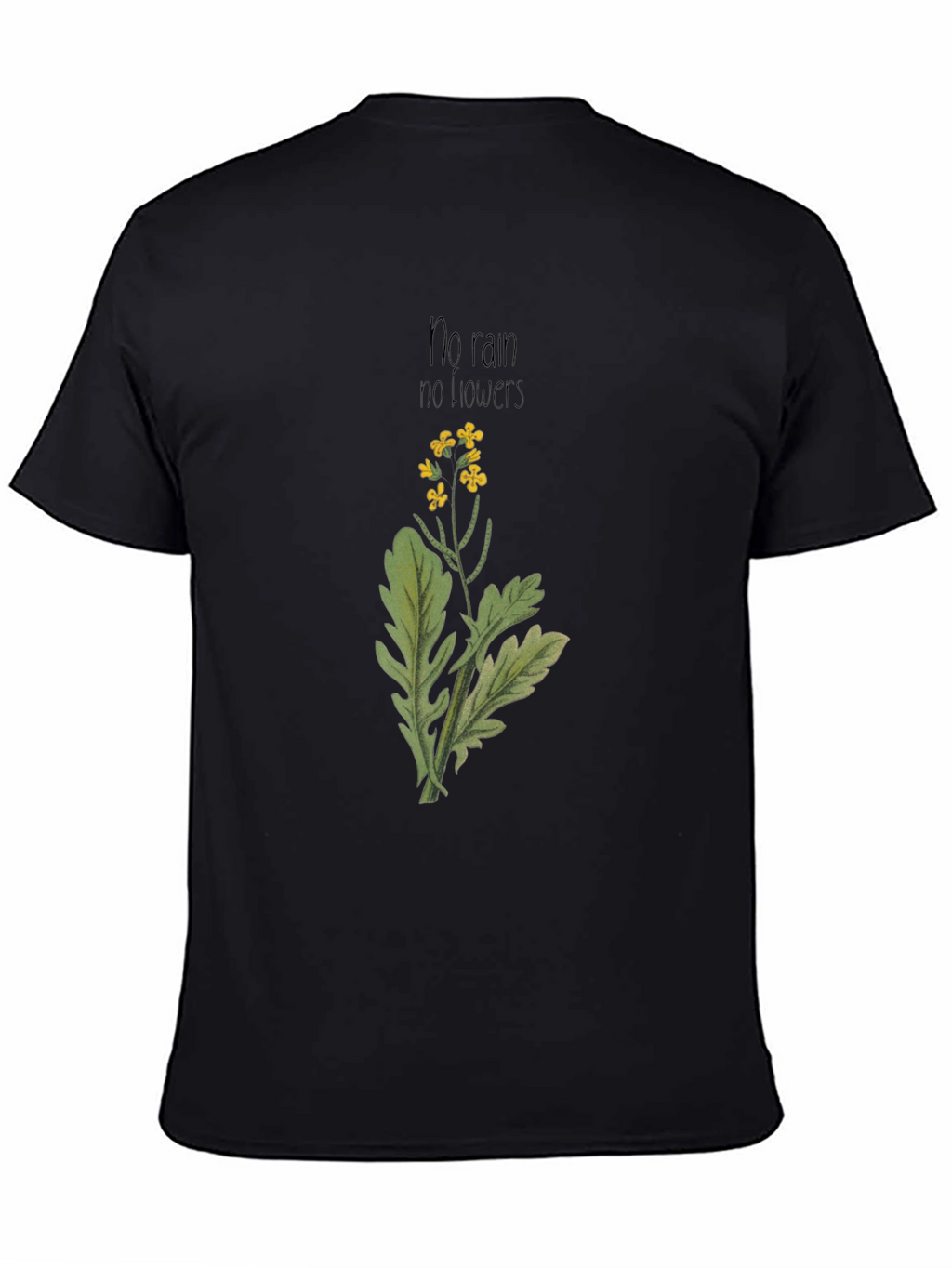 No Rain No Flowers Black Graphic Tee