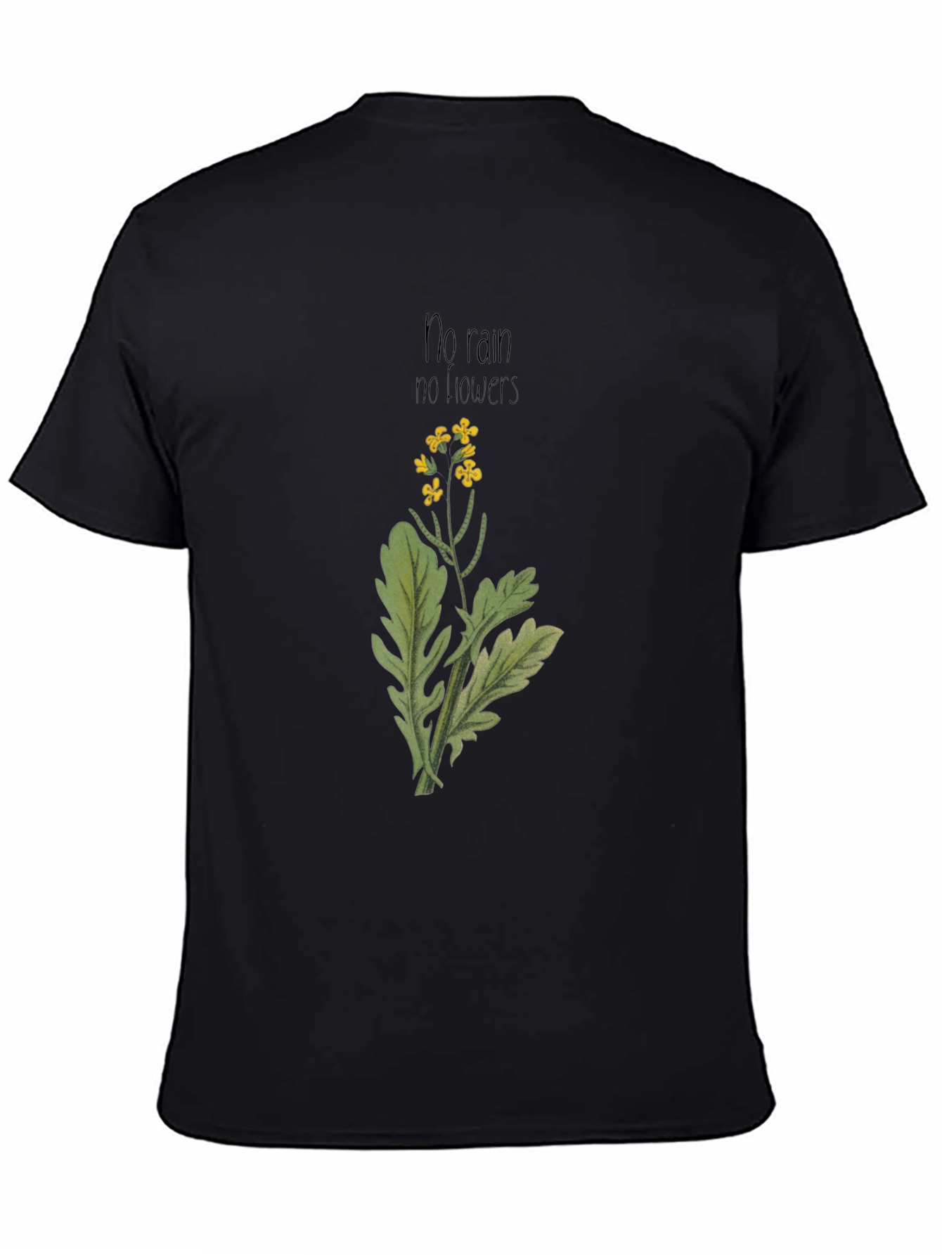 No Rain No Flowers Black Graphic Tee