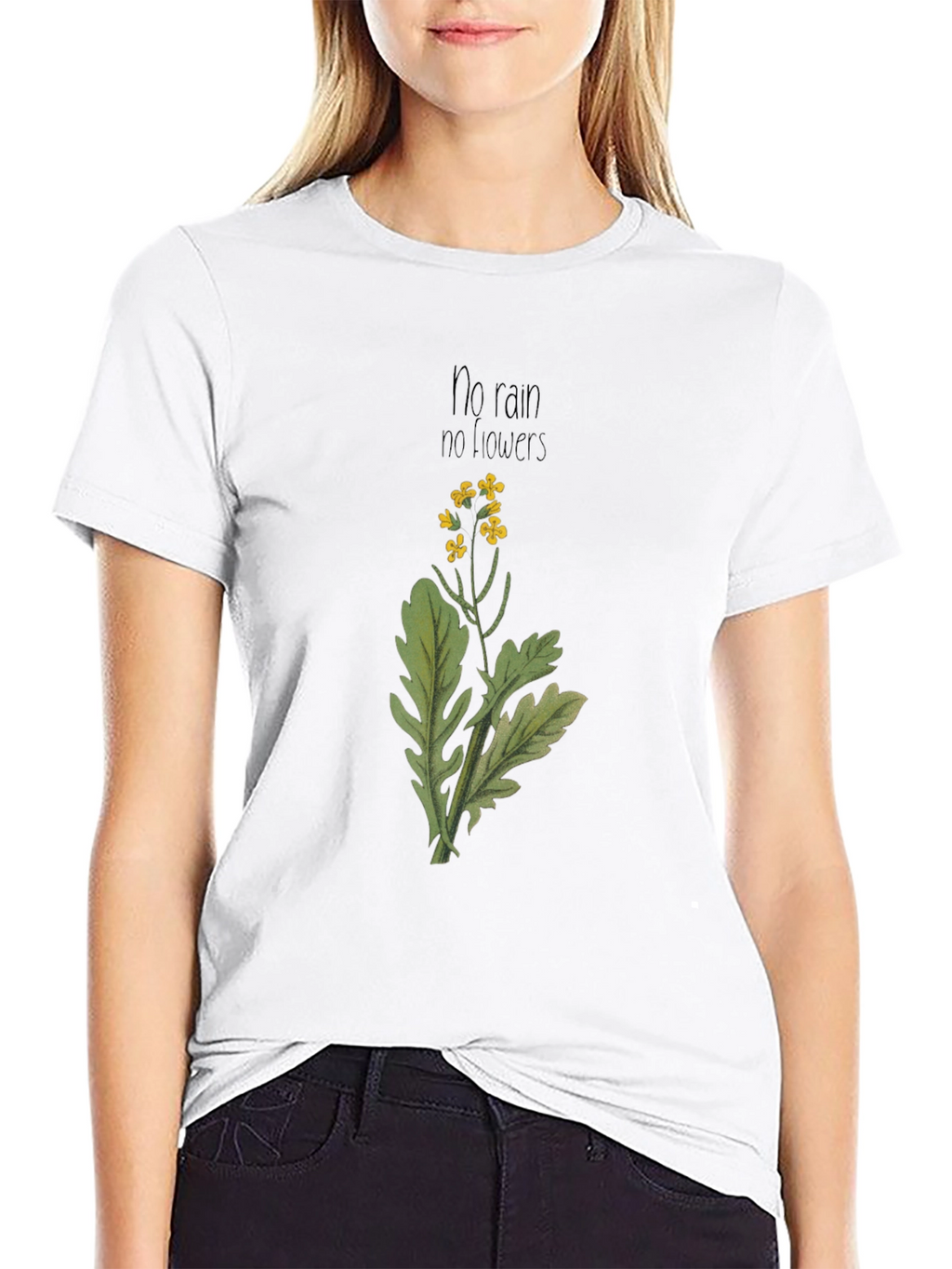 No Rain No Flowers Black Graphic Tee