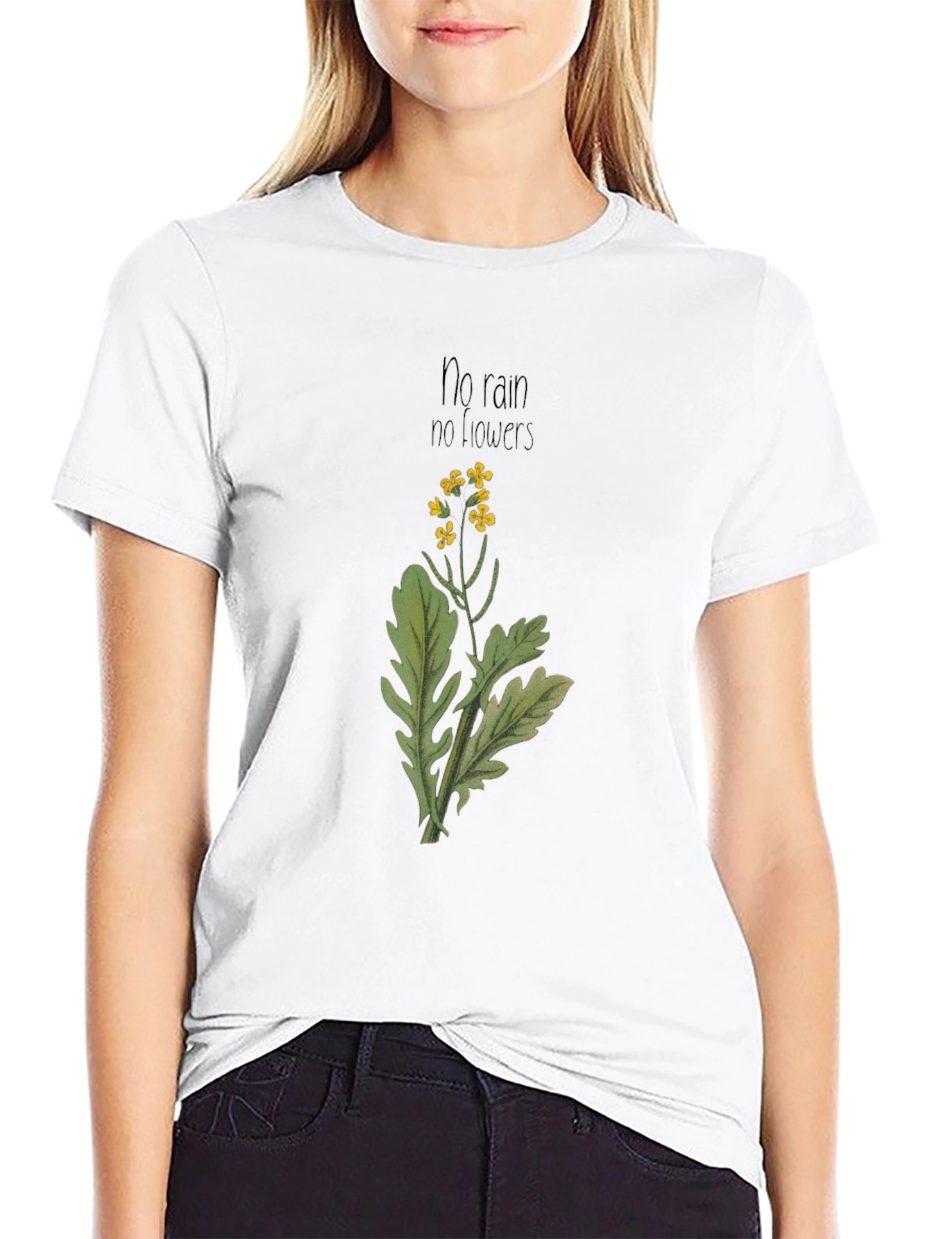 No Rain No Flowers Black Graphic Tee