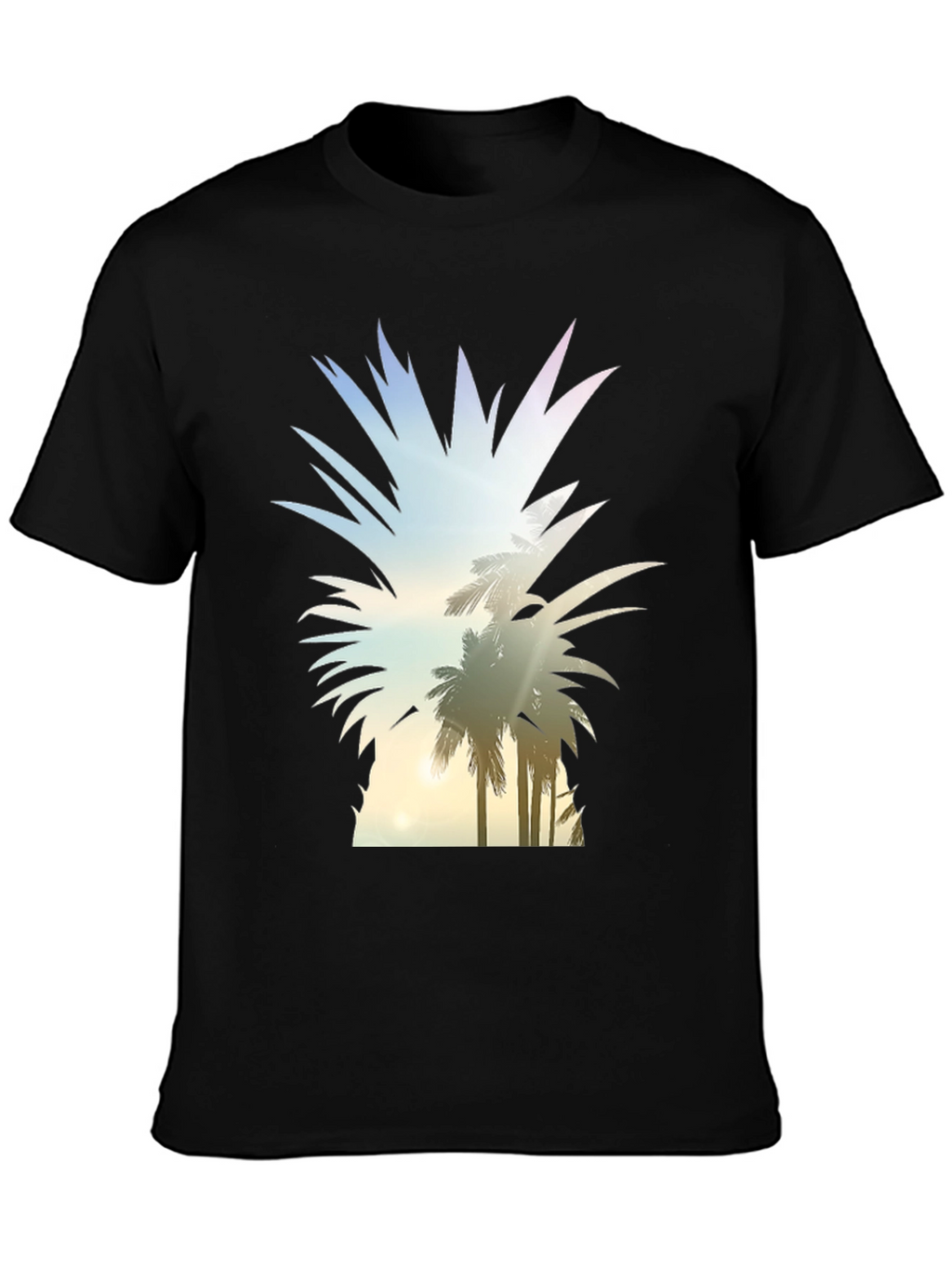 Tropical Pineapple Graphic Tee - Black T-Shirt