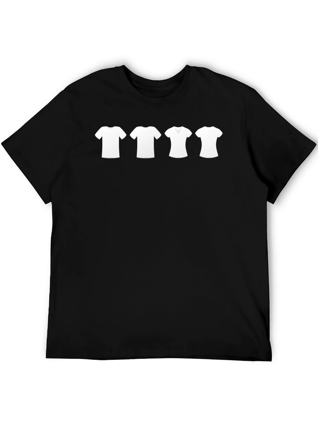 Mens Black T-Shirt with White Tee Graphic