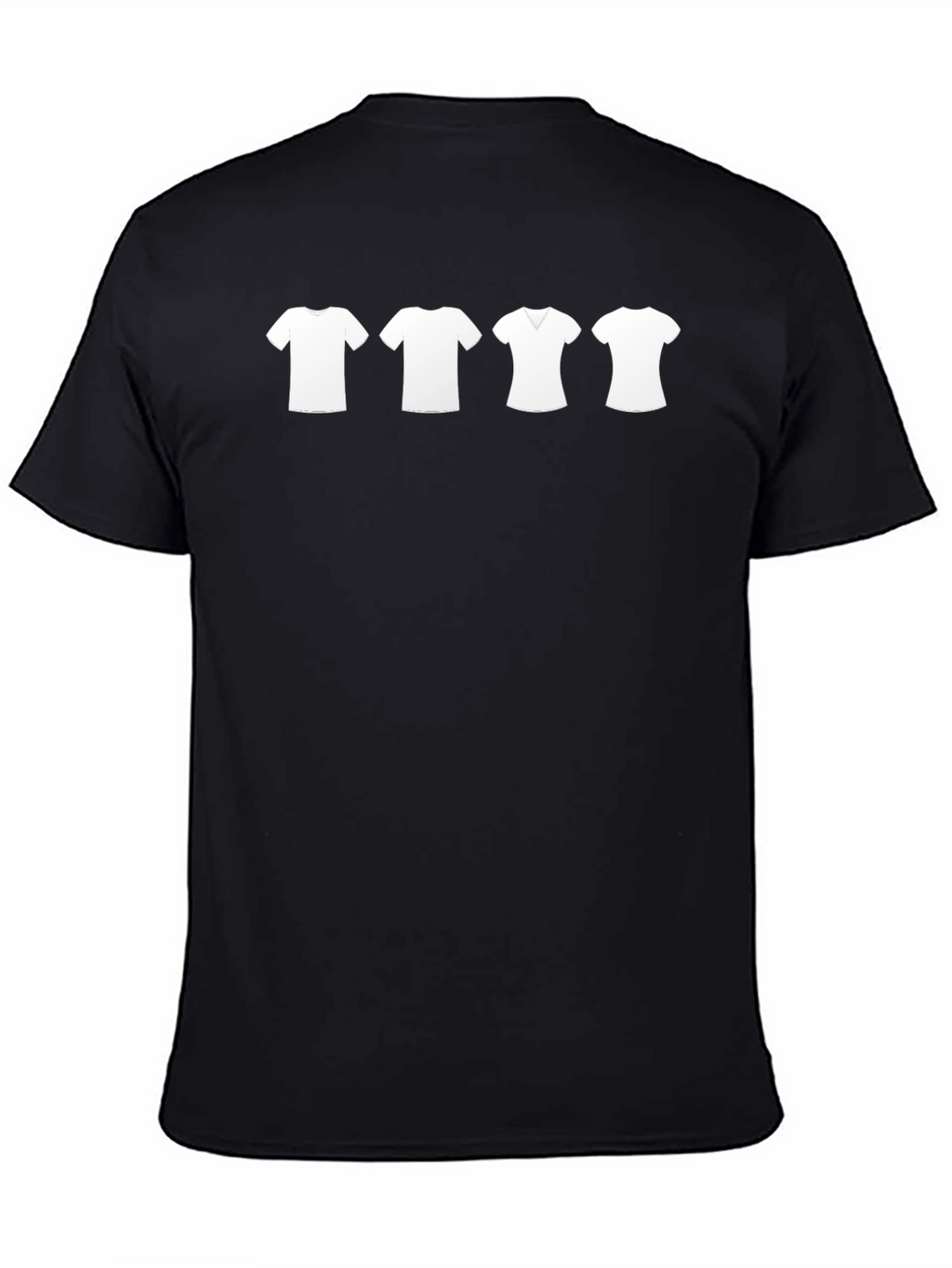 Mens Black T-Shirt with White Tee Graphic