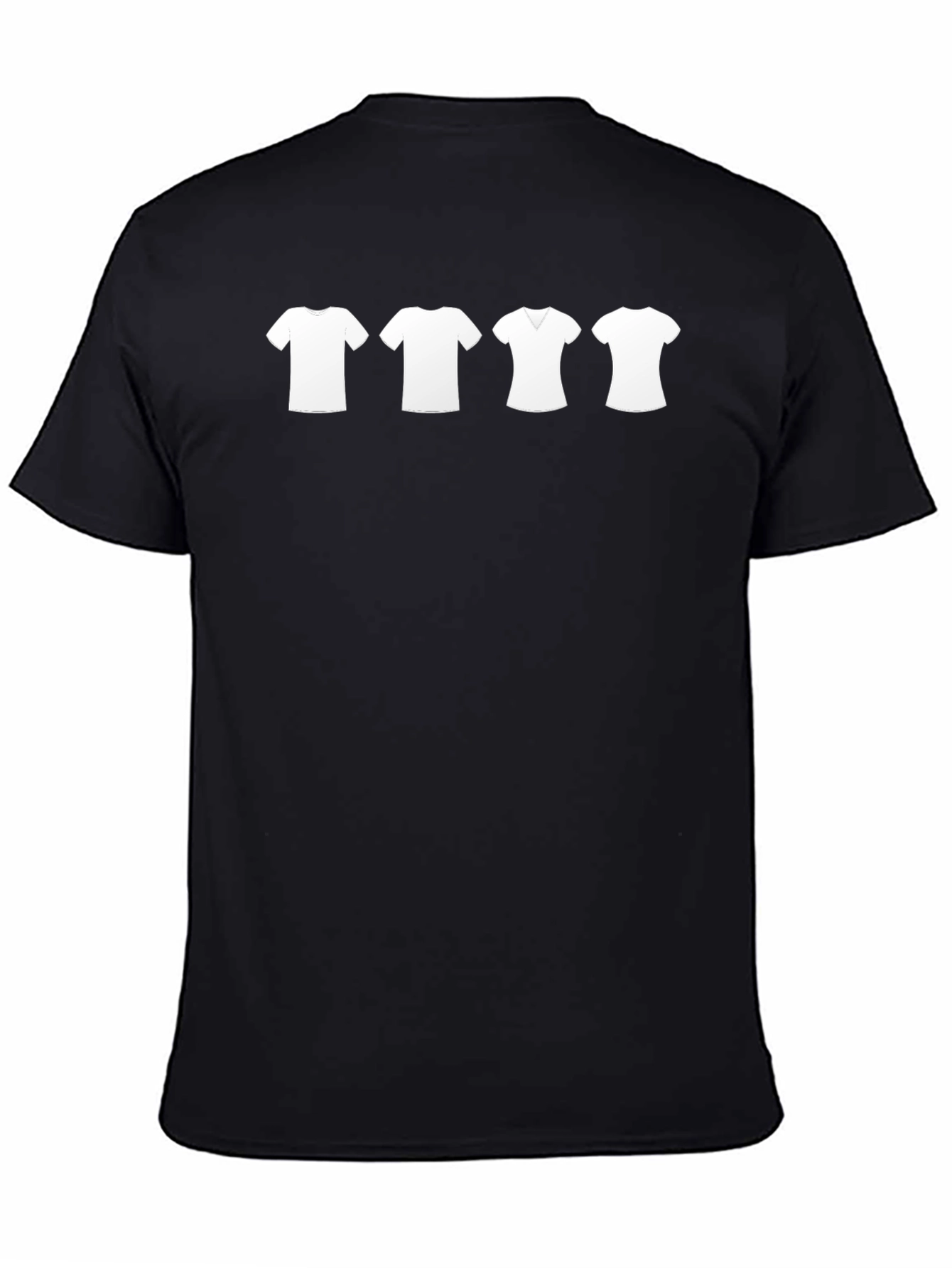 Mens Black T-Shirt with White Tee Graphic