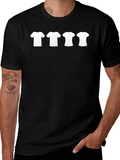 Mens Black T-Shirt with White Tee Graphic