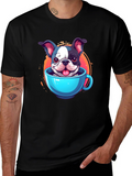 Cute Dog in a Cup Graphic Tee