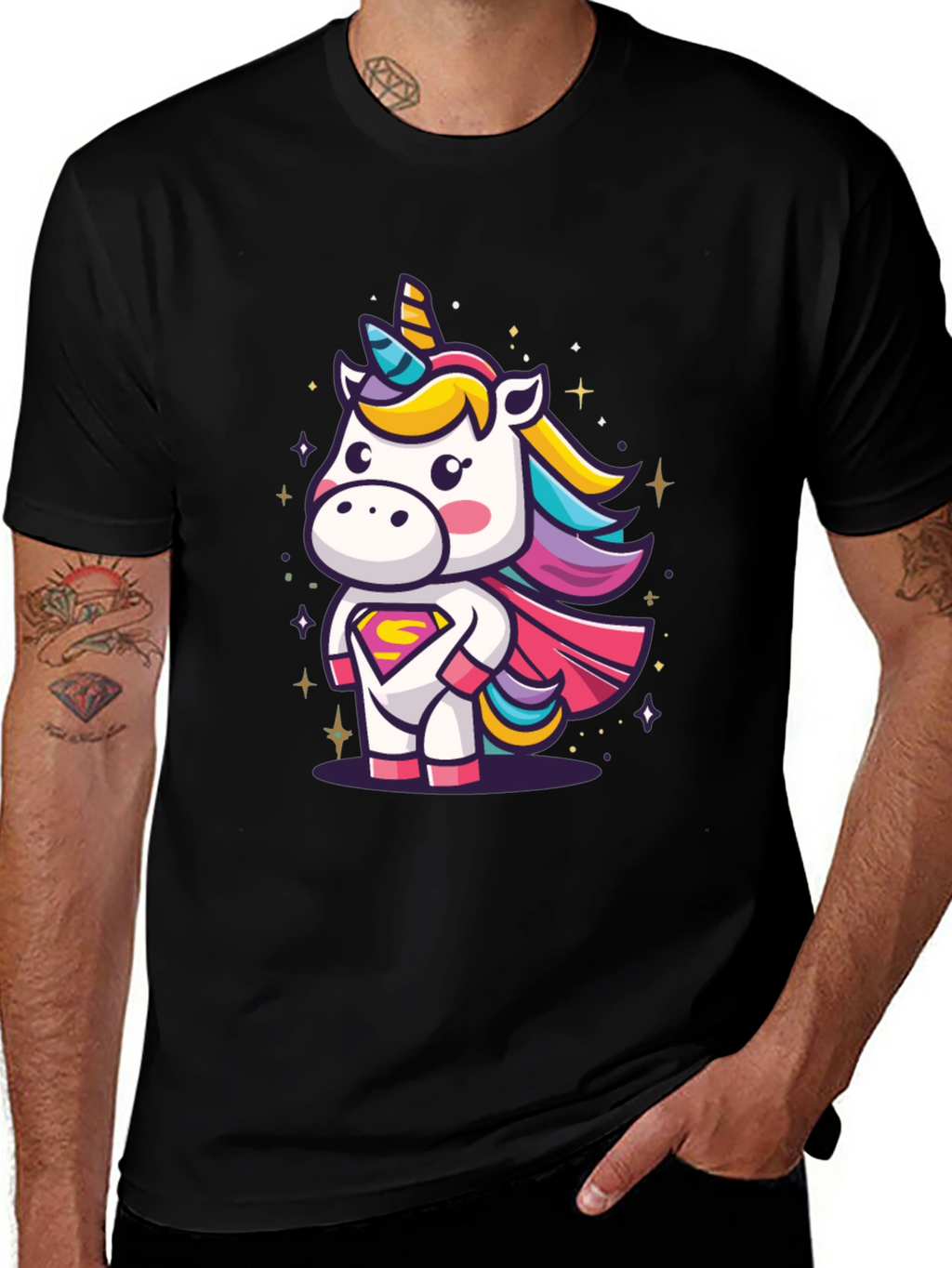 Unicorn Superhero Graphic T-Shirt