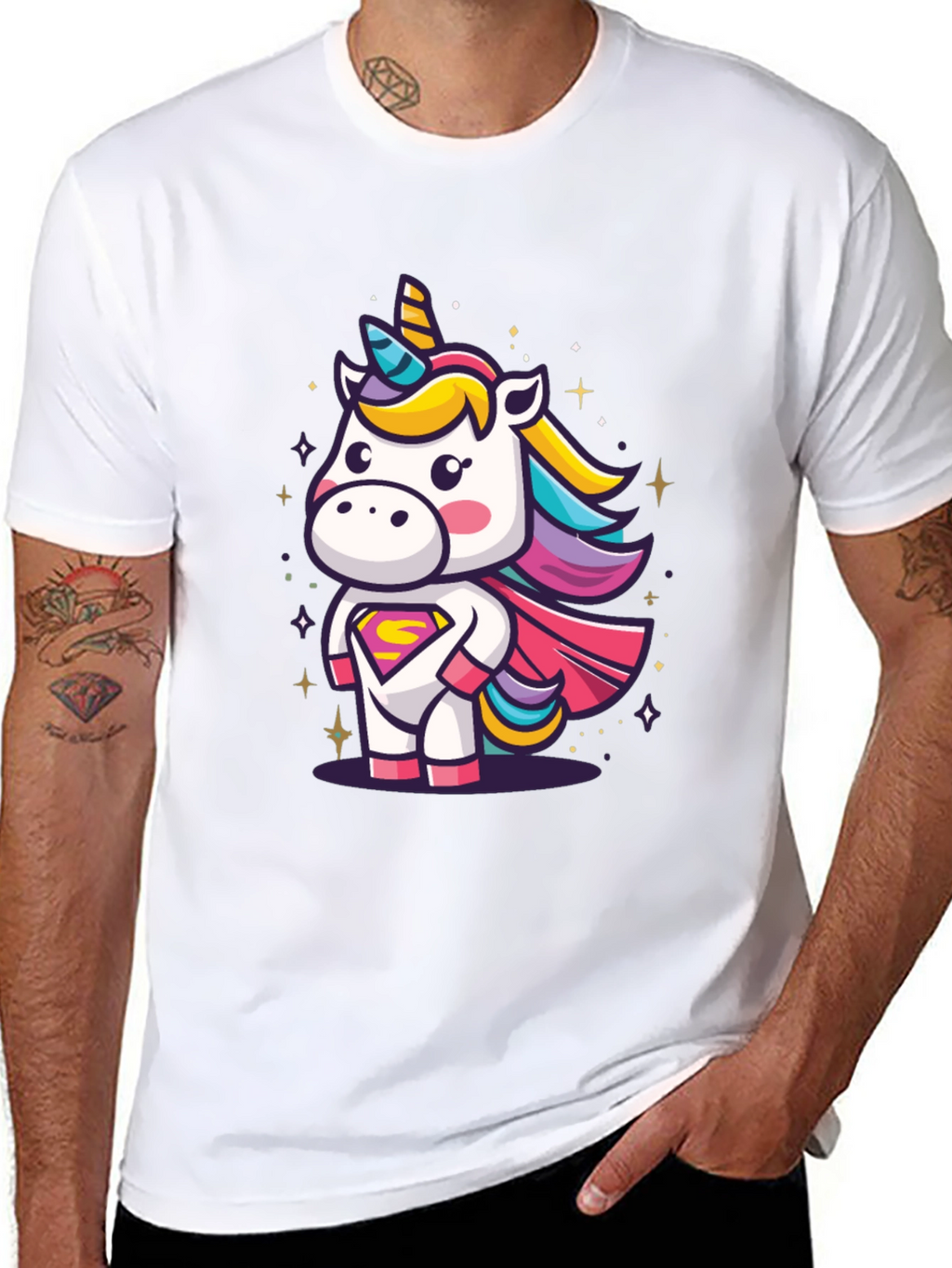 Unicorn Superhero Graphic T-Shirt