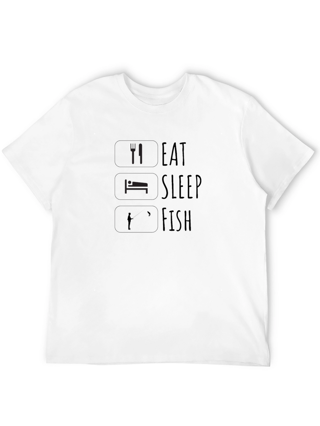 Eat Sleep Fish Black Graphic Tee