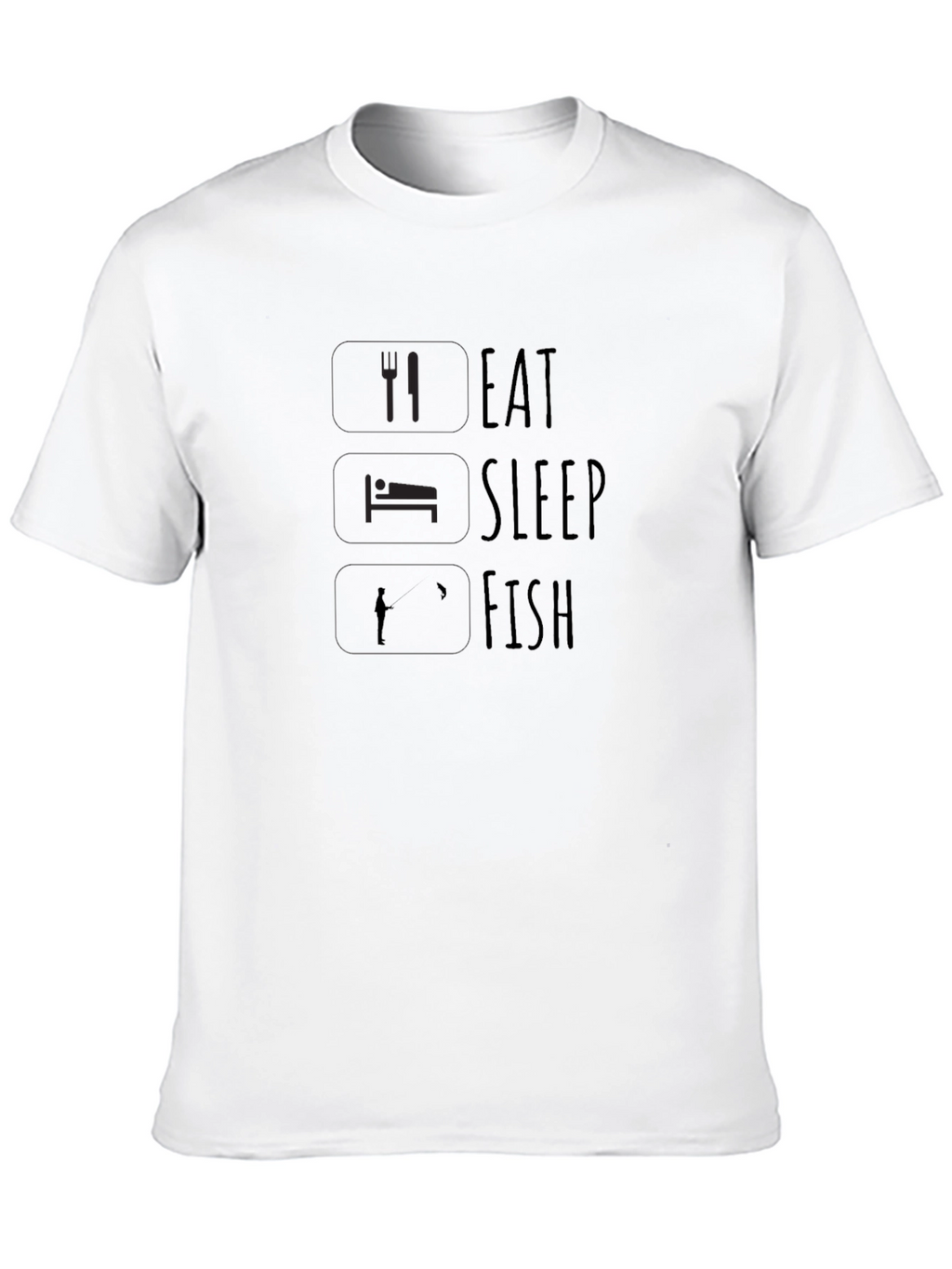 Eat Sleep Fish Black Graphic Tee
