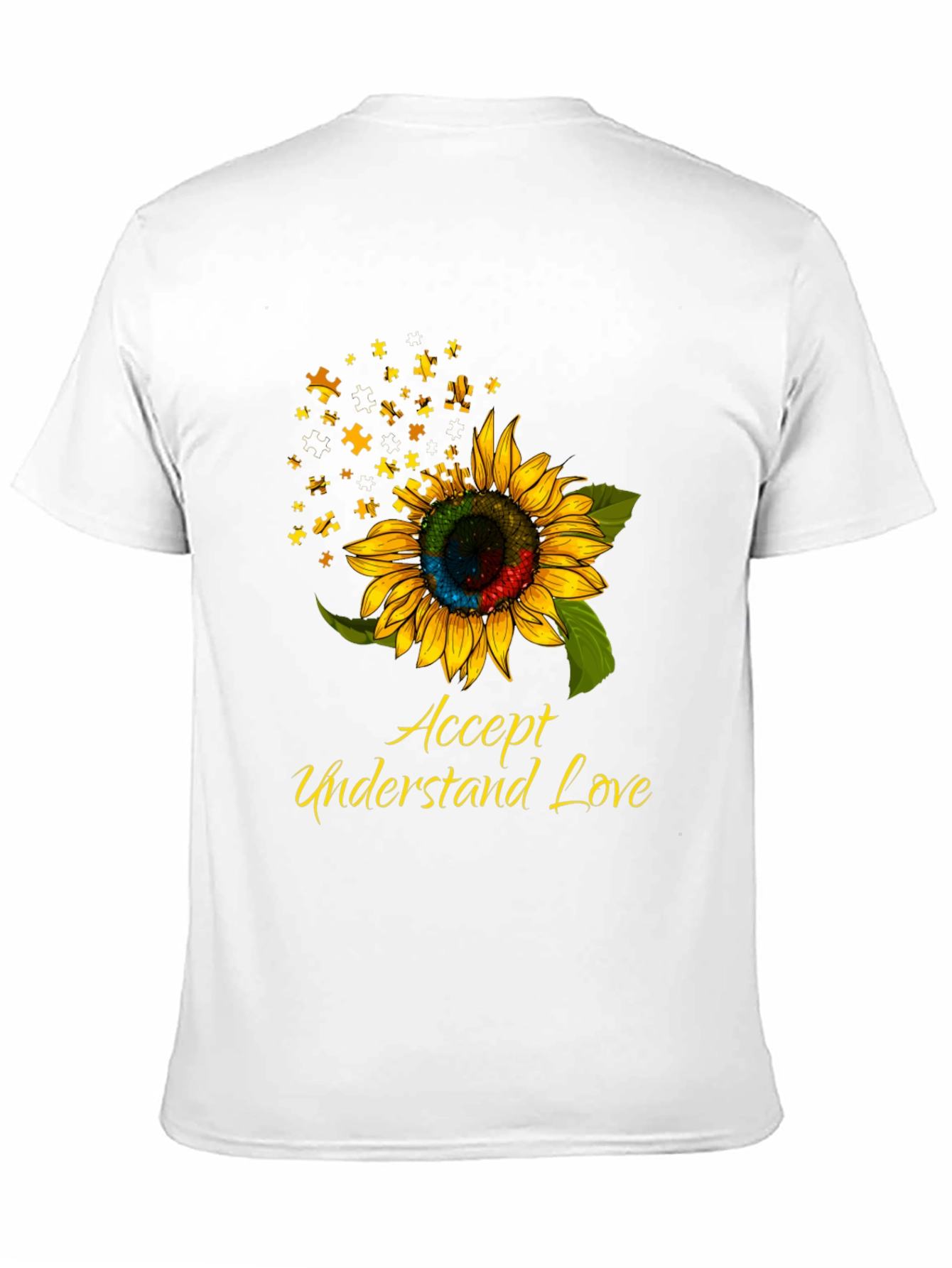Autism Awareness Sunflower Puzzle Piece T-Shirt