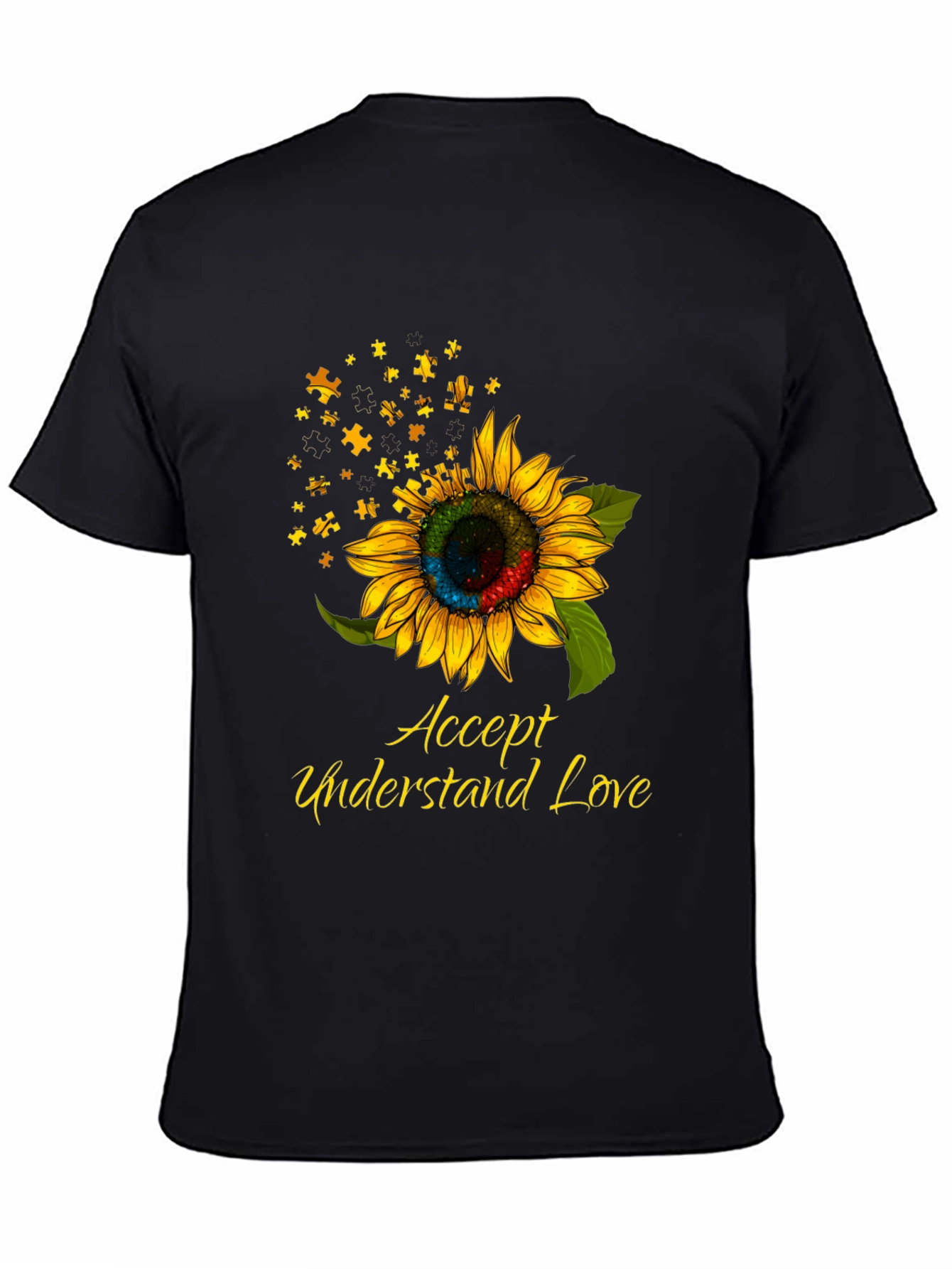 Autism Awareness Sunflower Puzzle Piece T-Shirt