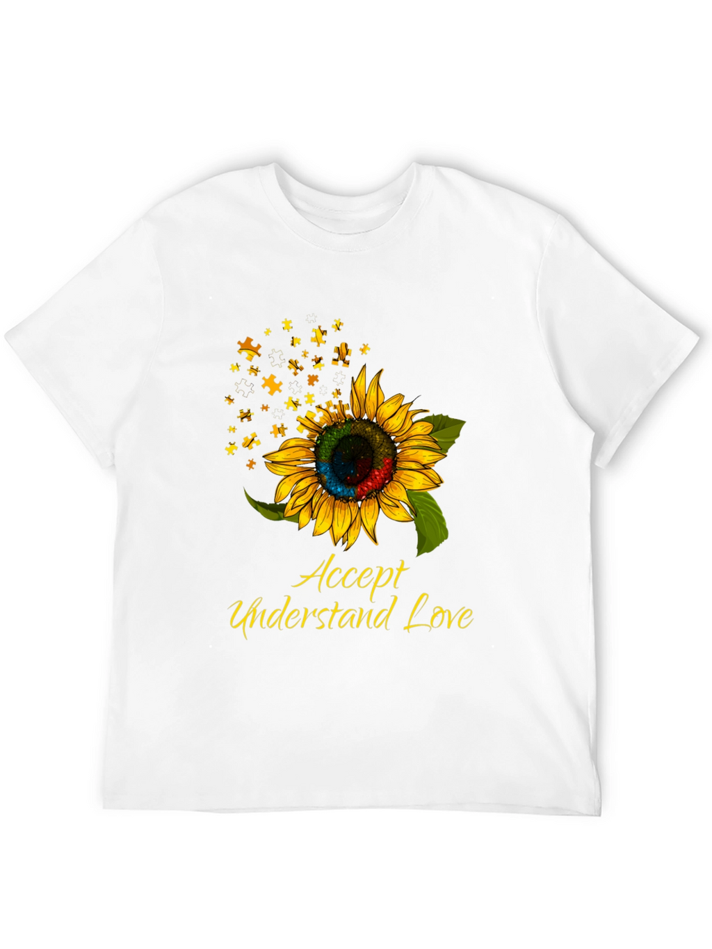 Autism Awareness Sunflower Puzzle Piece T-Shirt