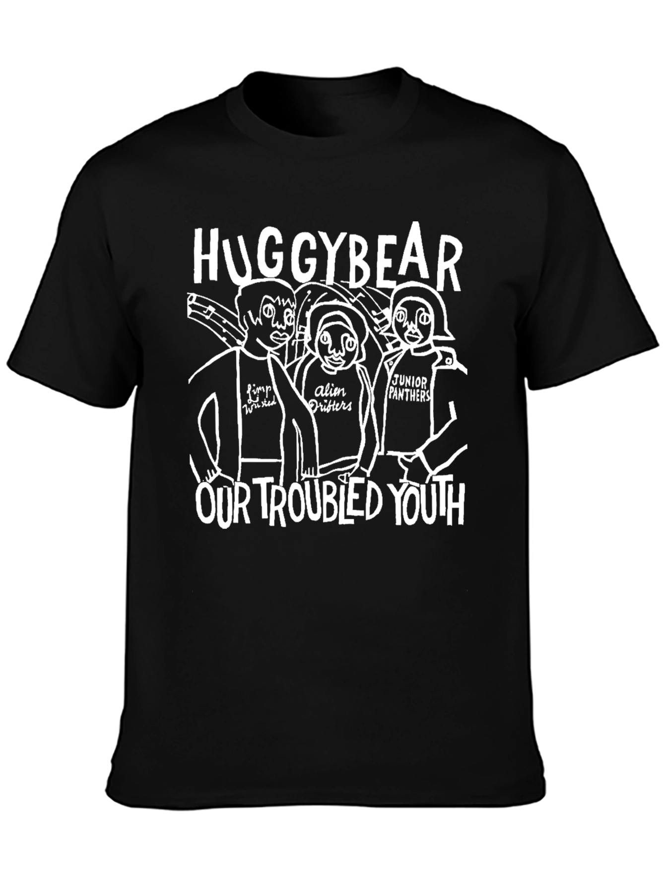 Huggybear Our Troubled Youth Black Graphic Tee