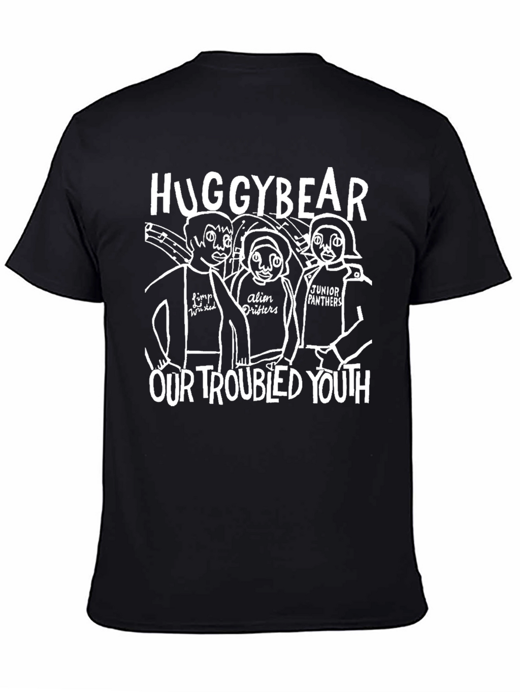 Huggybear Our Troubled Youth Black Graphic Tee